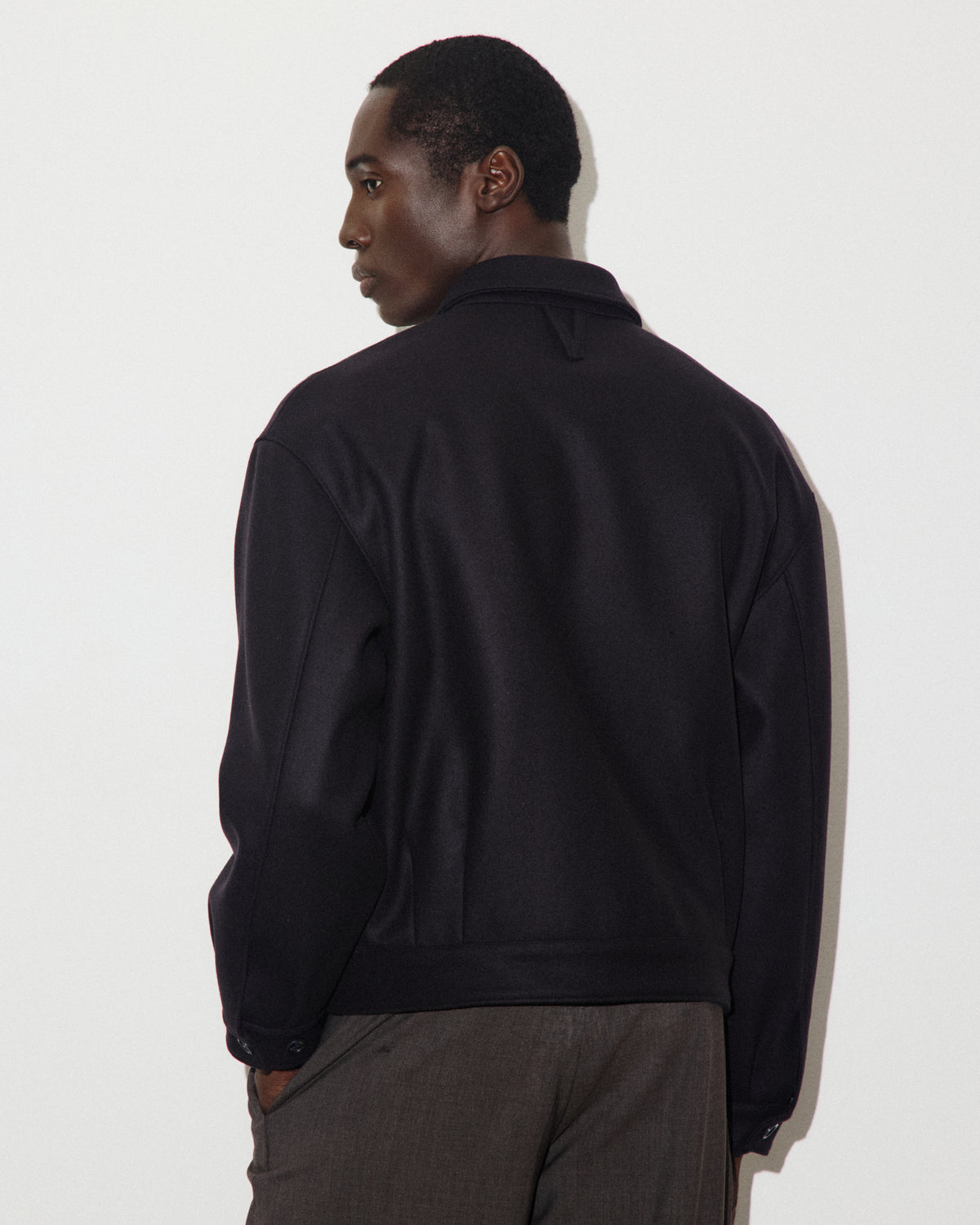 Giubbotto bomber Stan in panno di misto lana, foderato. Blu - Navy