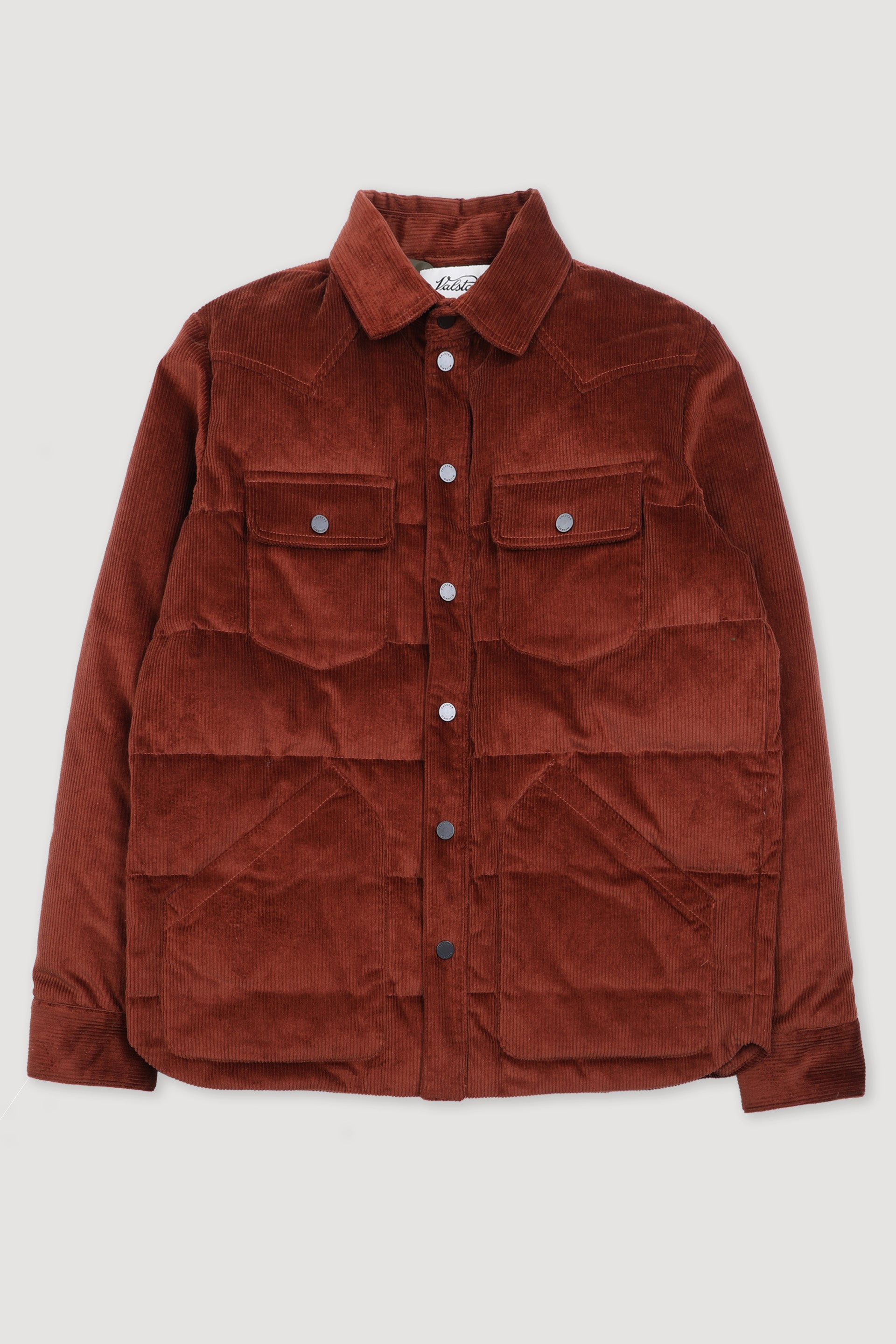 OVERSHIRT BUFFALO, IMBOTTITA PIUMA, VELLUTO STRETCH - Terra di siena
