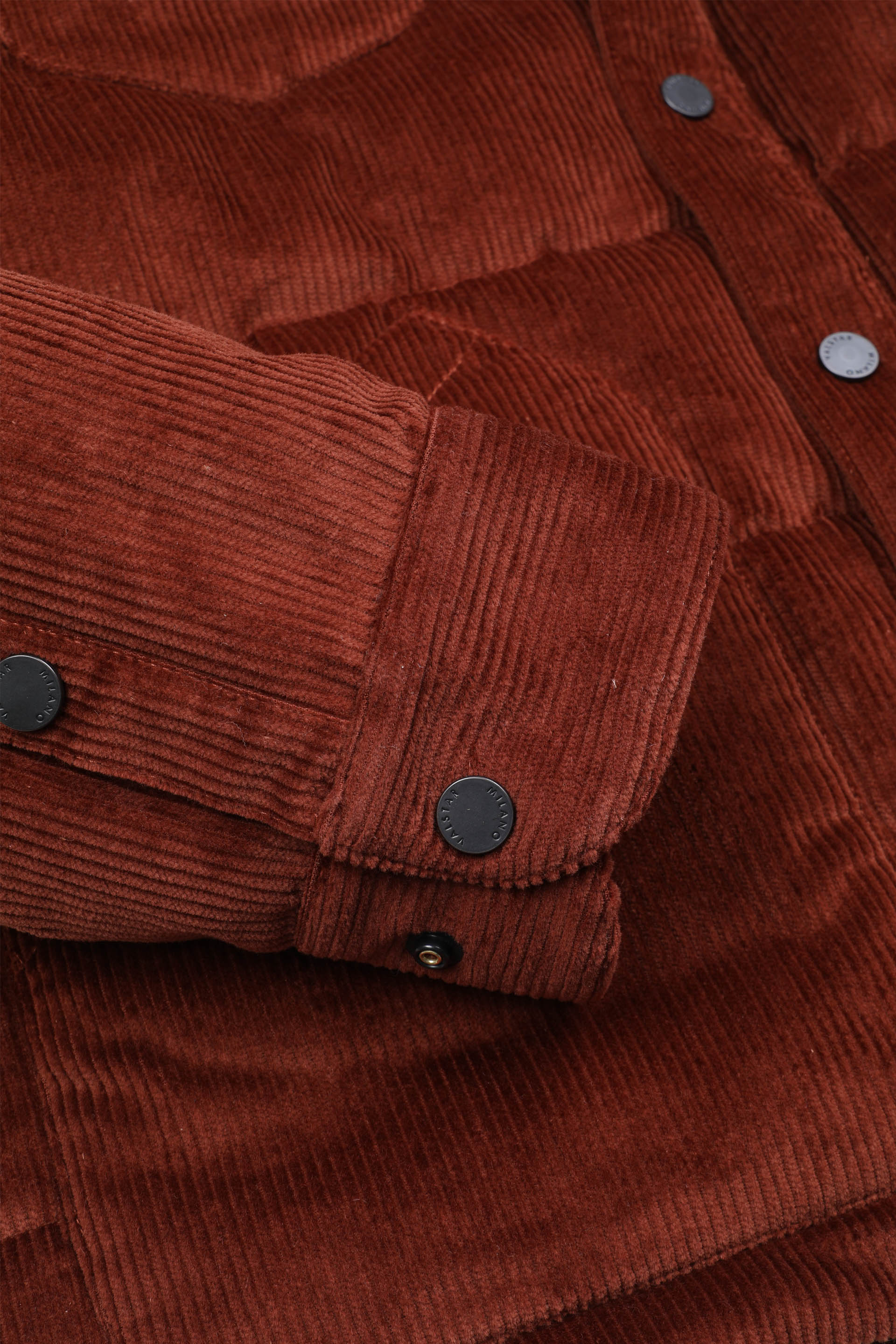 OVERSHIRT BUFFALO, IMBOTTITA PIUMA, VELLUTO STRETCH - Terra di siena