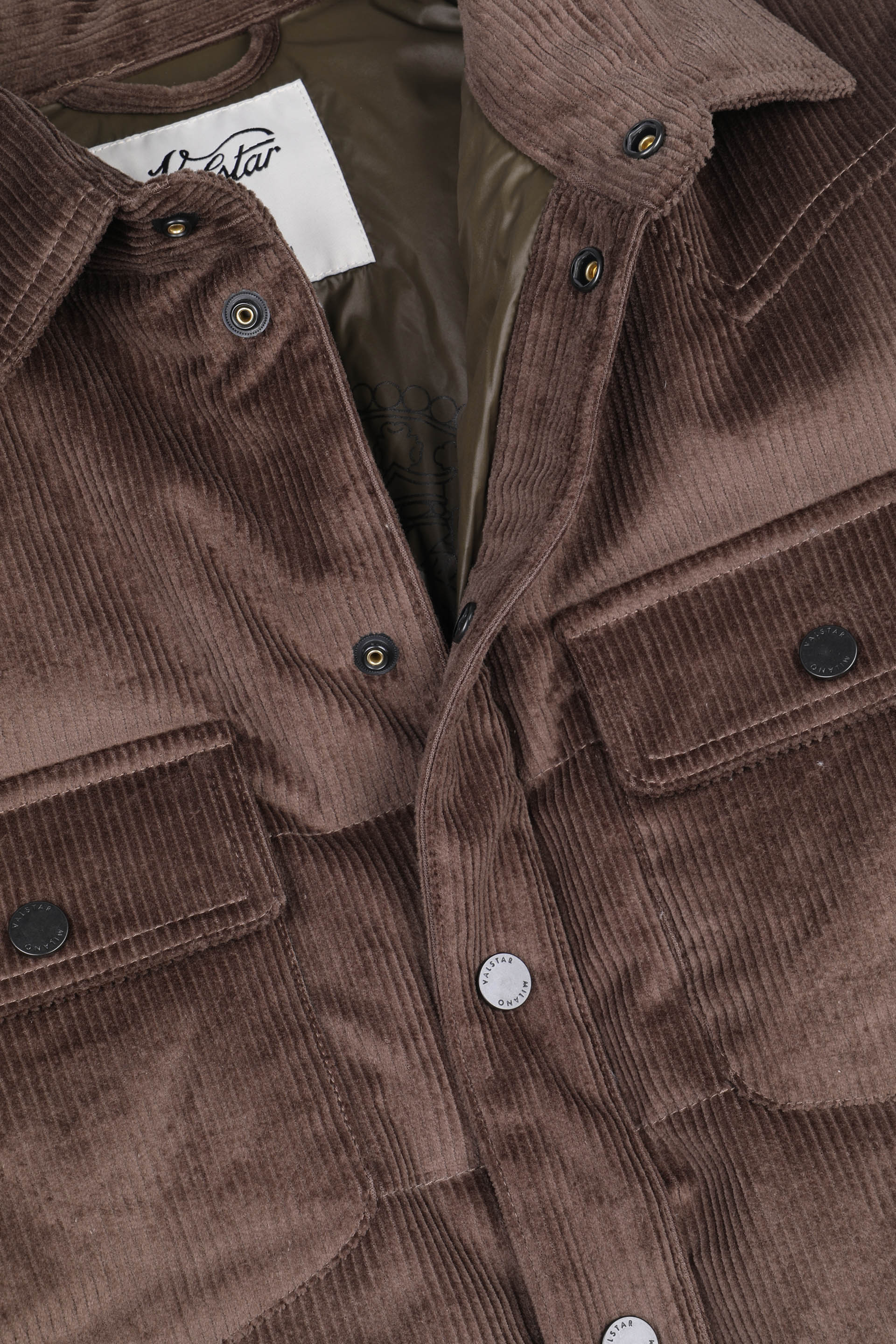 OVERSHIRT BUFFALO, IMBOTTITA PIUMA, VELLUTO STRETCH - Fungo