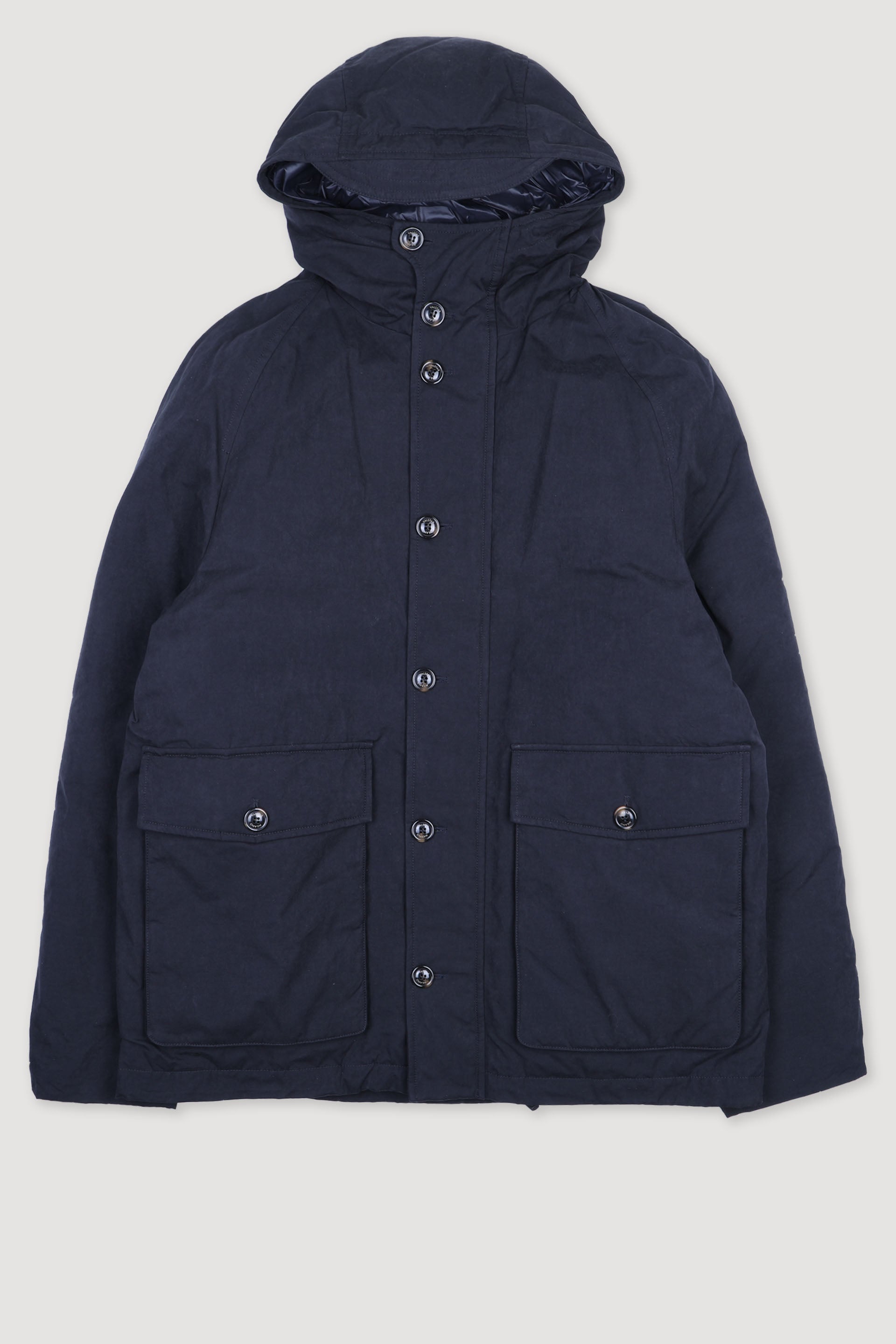 GIUBBOTTO LIAM CON CAPPUCCIO , IMBOTTITO PIUMA, NYLON/COTONE WR - Navy blue
