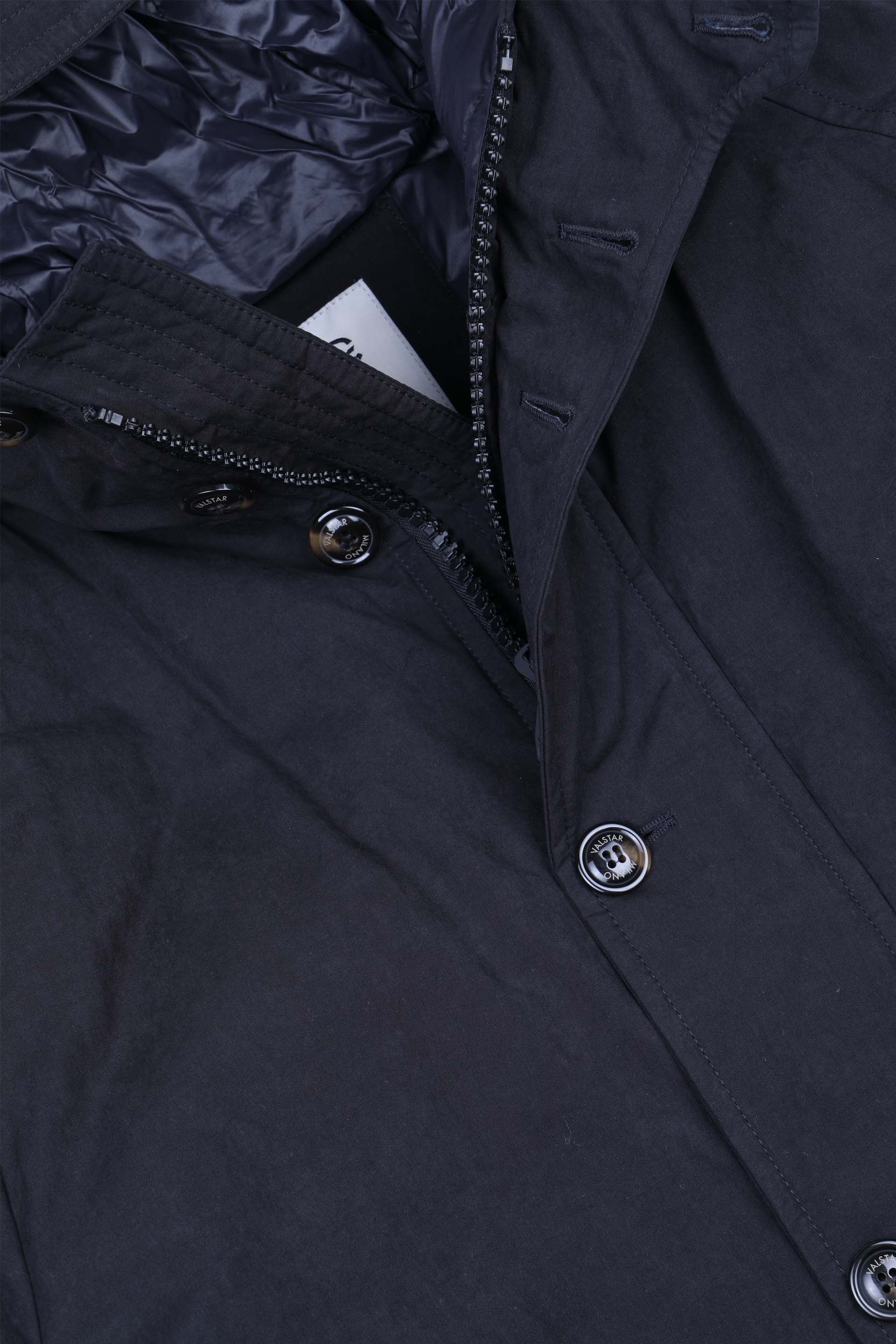 GIUBBOTTO LIAM CON CAPPUCCIO , IMBOTTITO PIUMA, NYLON/COTONE WR - Navy blue