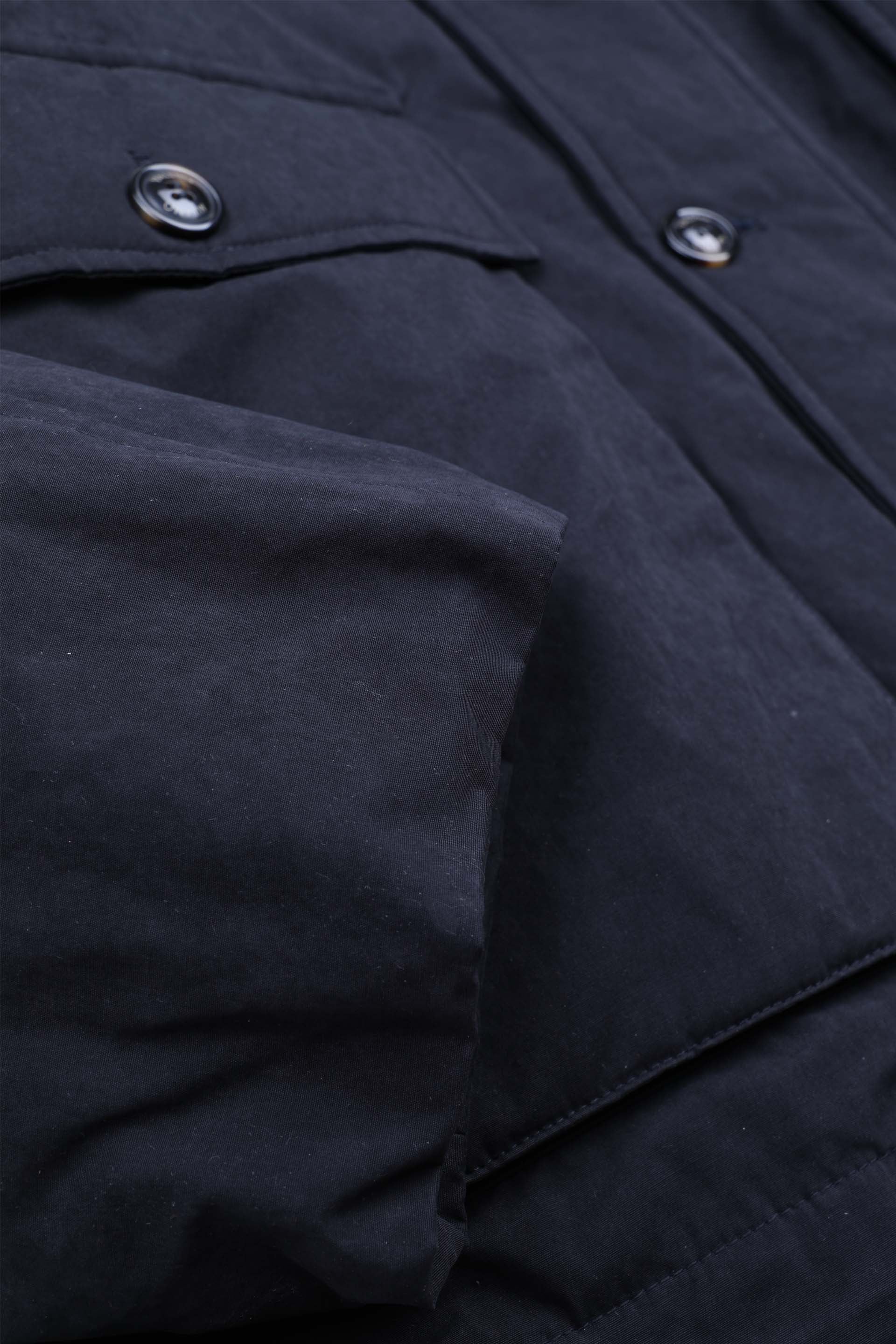GIUBBOTTO LIAM CON CAPPUCCIO , IMBOTTITO PIUMA, NYLON/COTONE WR - Navy blue