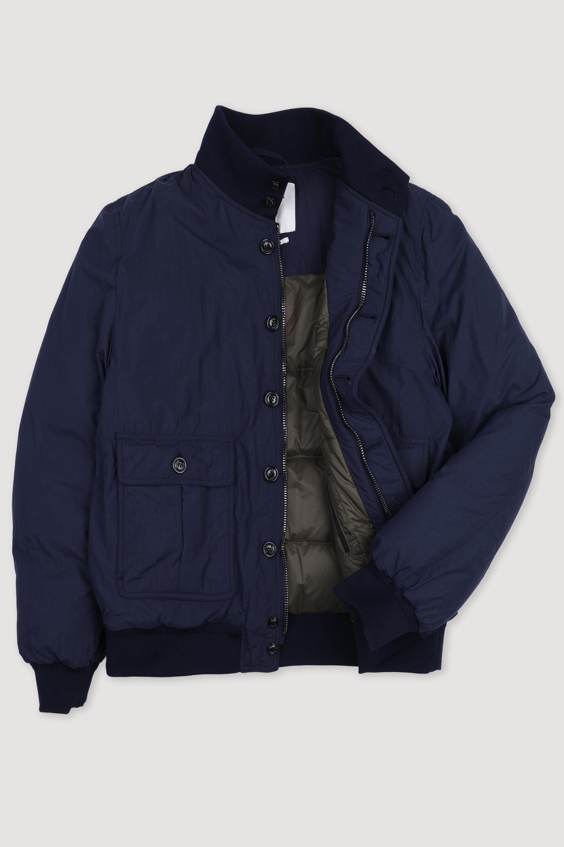 Giubbotto Valstarino in tessuto tecnico water repellent imbottito in piuma. Blu - Navy