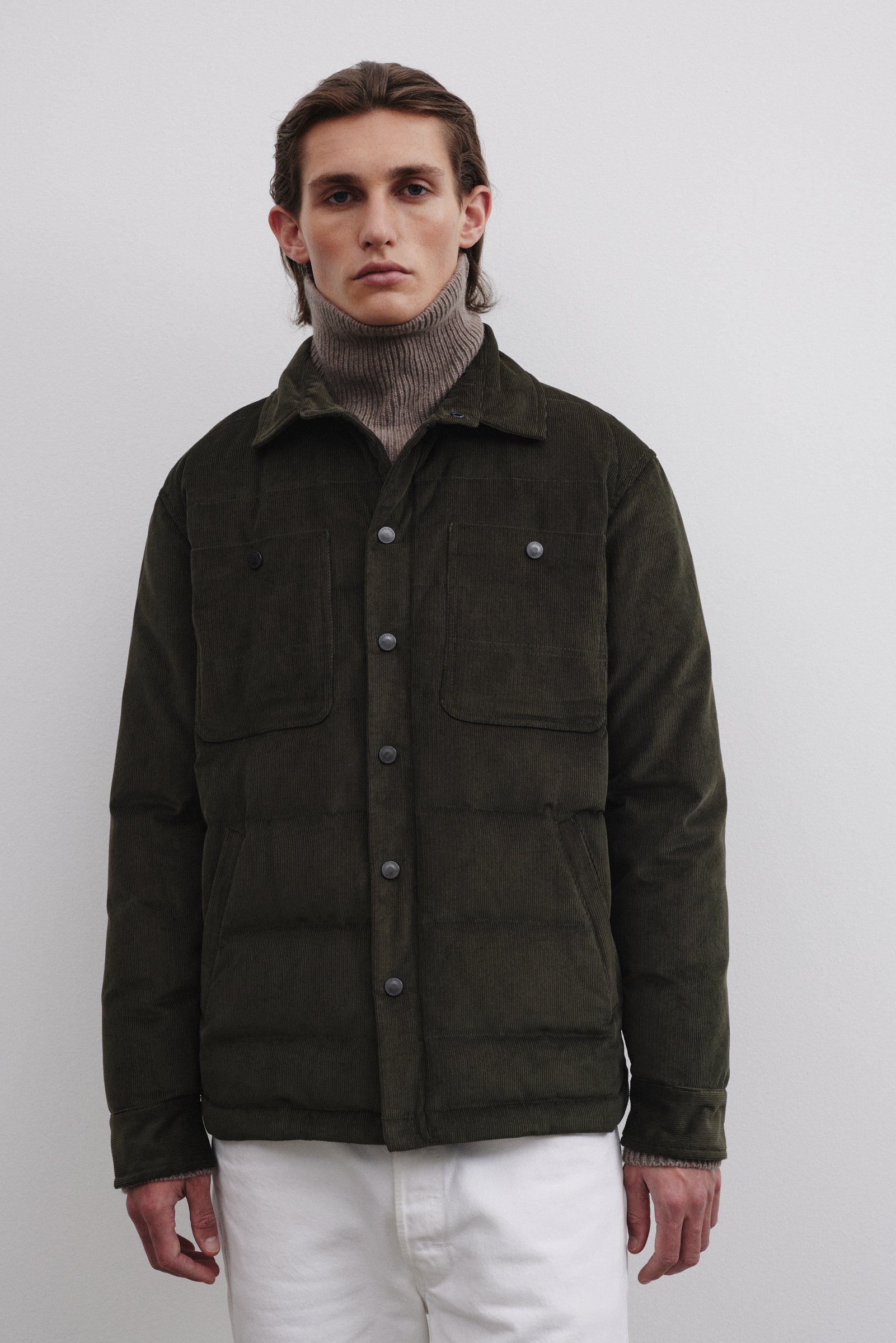 MATT OVERSHIRT , IMBOTTITA PIUMA, VELLUTO - Frantoio