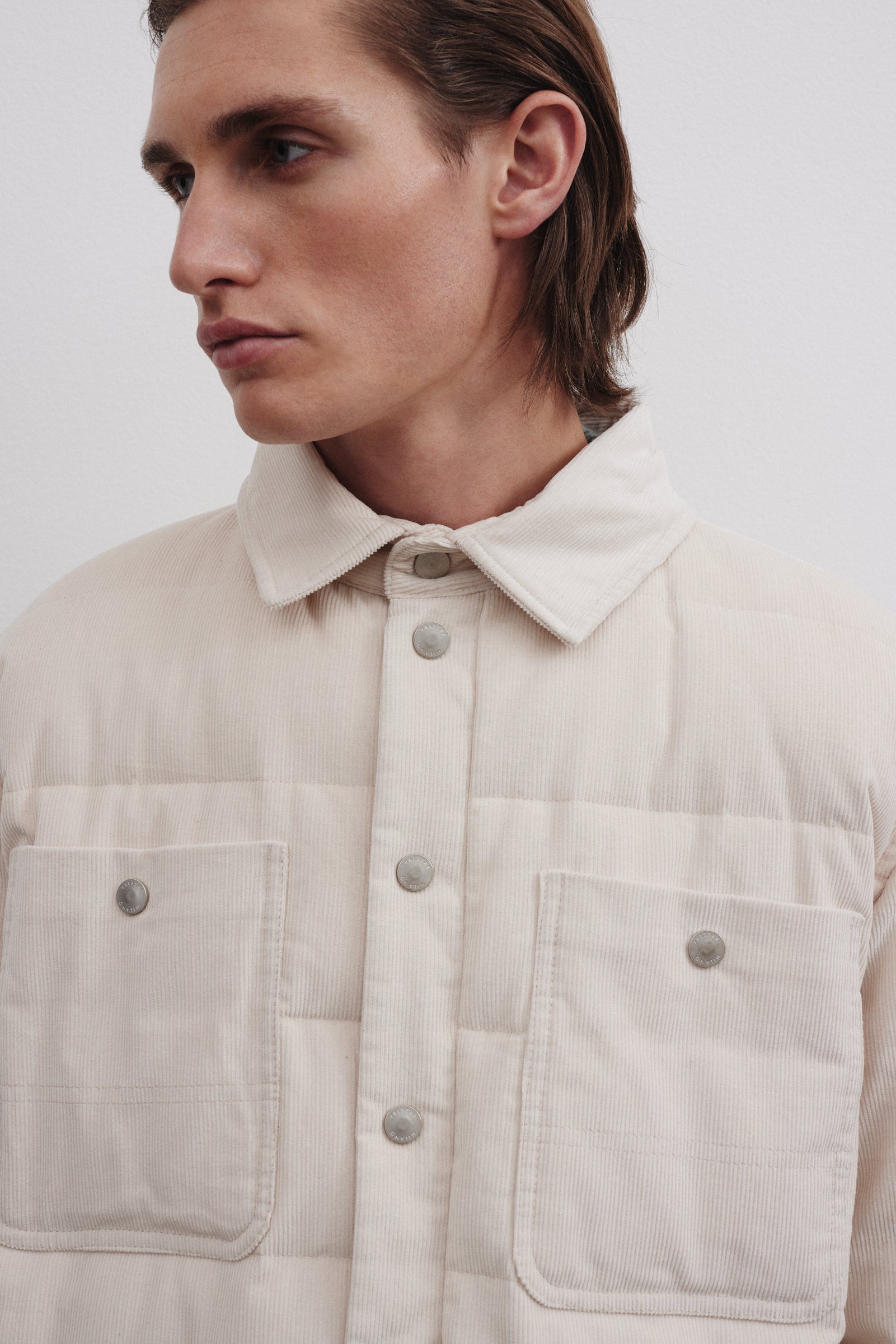 MATT OVERSHIRT , IMBOTTITA PIUMA, VELLUTO - Dust