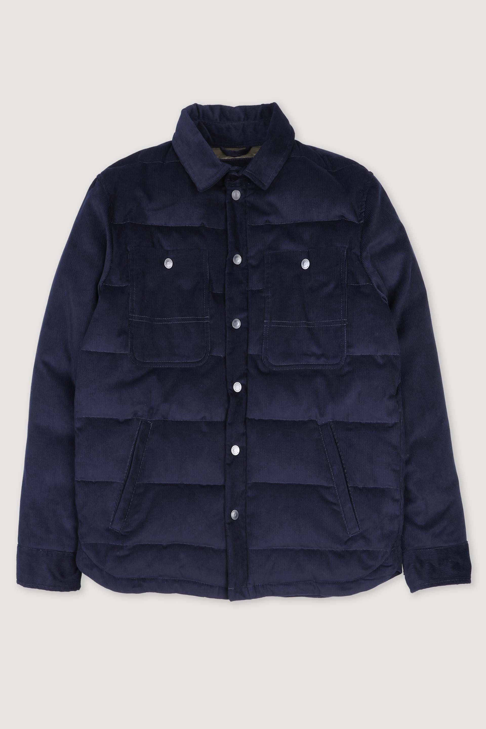 MATT OVERSHIRT , IMBOTTITA PIUMA, VELLUTO - Navy blue