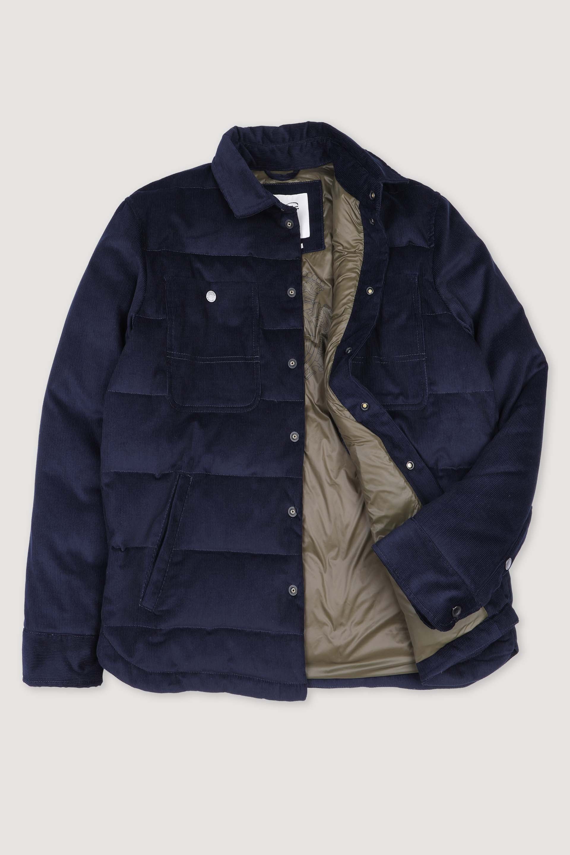MATT OVERSHIRT , IMBOTTITA PIUMA, VELLUTO - Navy blue