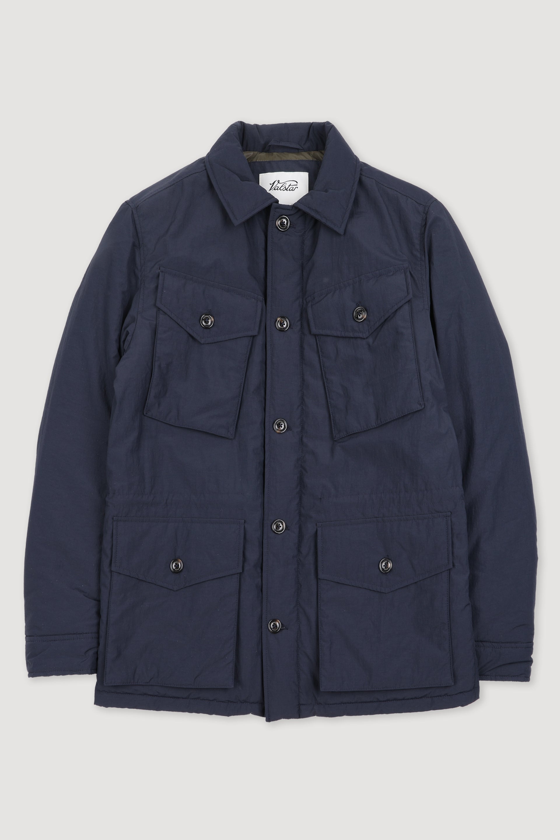 Field jacket in tessuto di misto nylon/cotone water repellent, imbottito. Blu - Navy