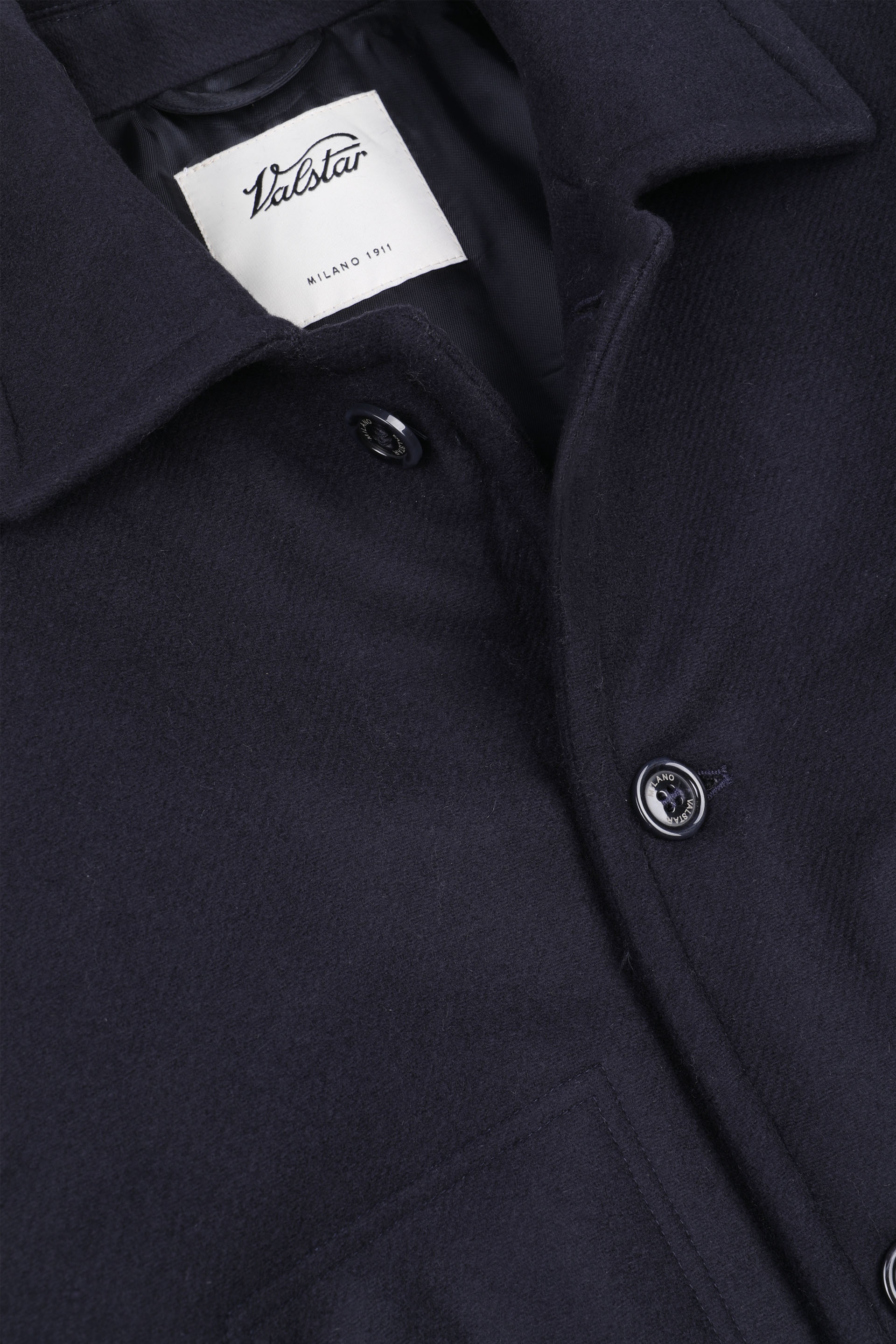 Bradley padded work Jacket in virgin wool felt - Navy