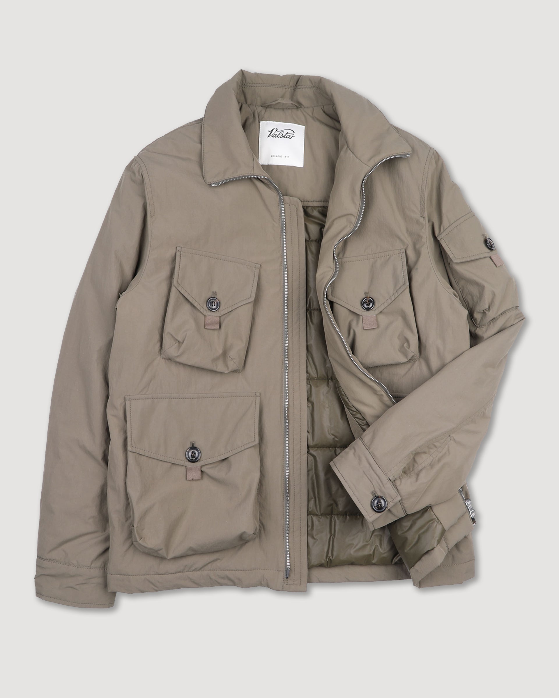 Field jacket George in tessuto tecnico water repellent imbottita. Verde - Ficus