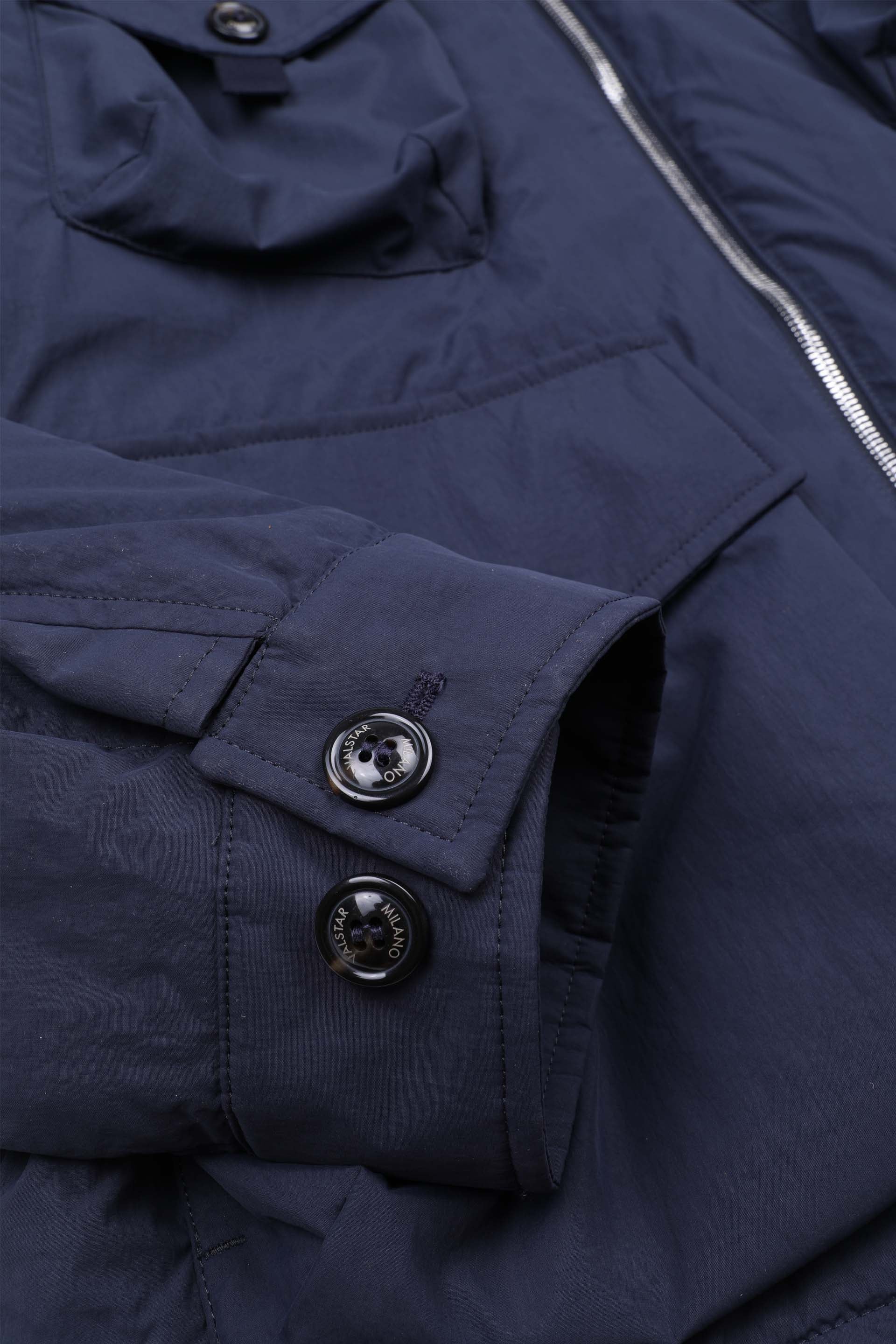 GEORGE FIELD JKT , IMBOTTITA, WR NYLON - Navy blue