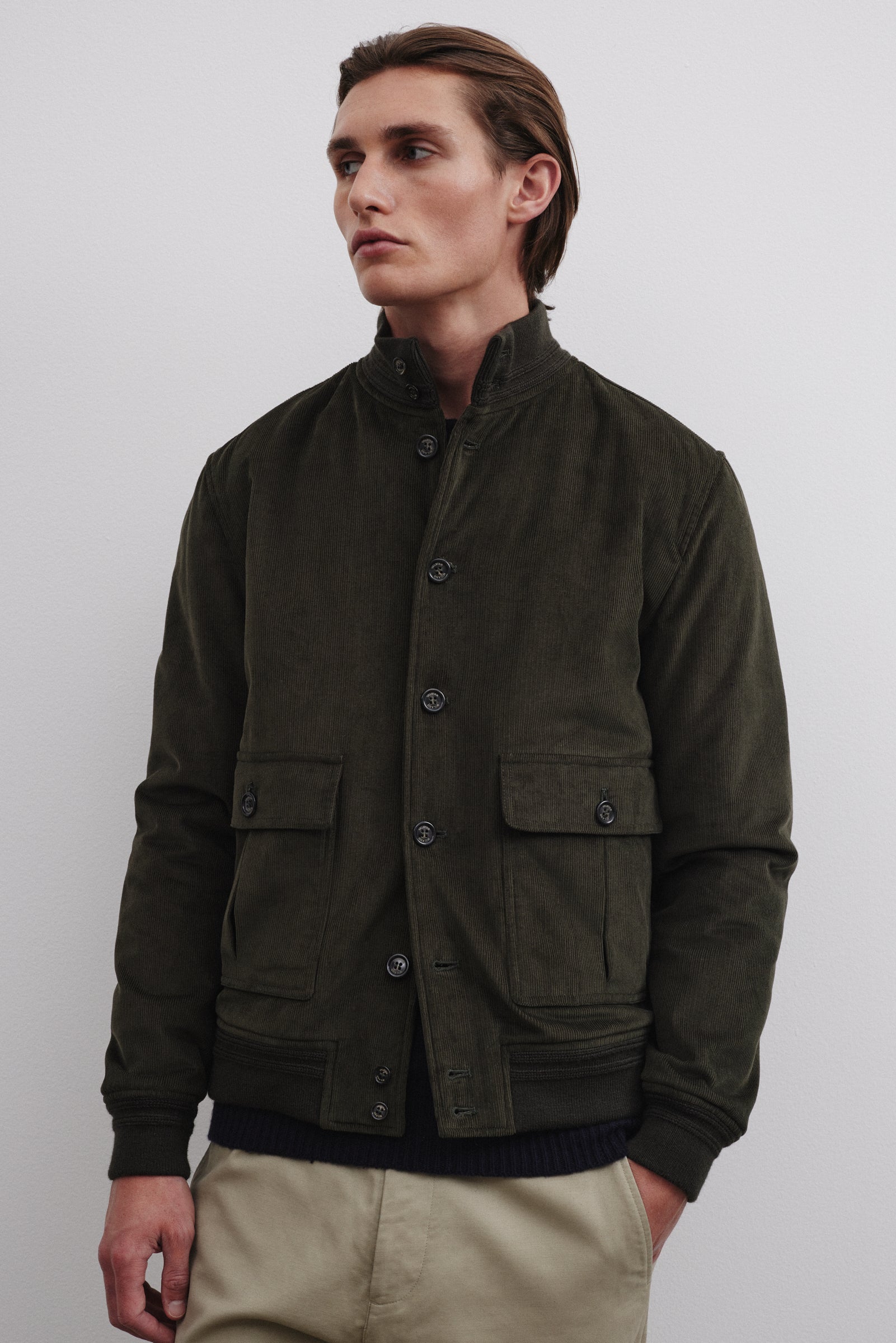 VALSTARINO カーキ ジャケット Padded Valstarino jacket in cotton corduroy. Green - Frantoio