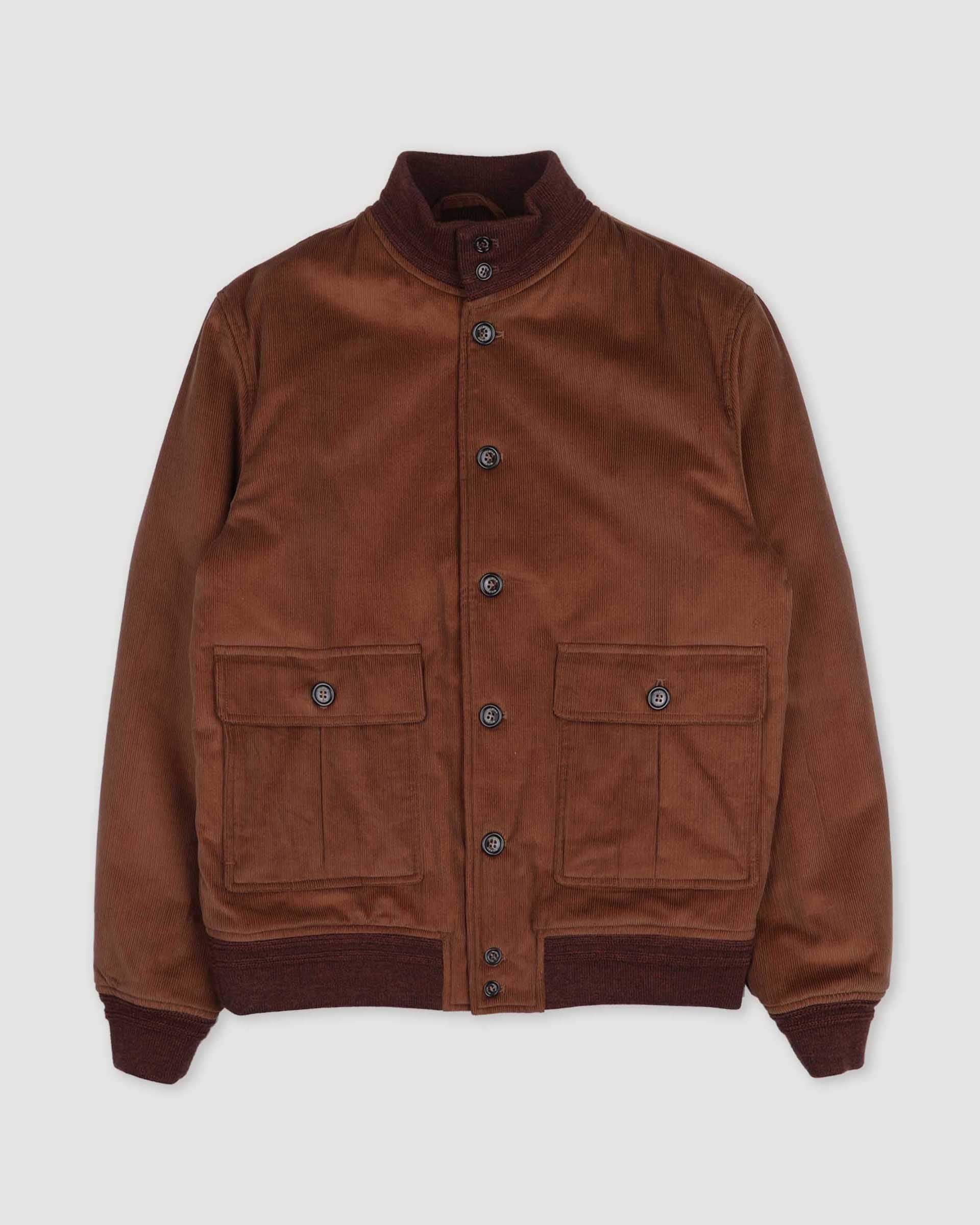 Padded Valstarino jacket in cotton corduroy. Brown - Sandal