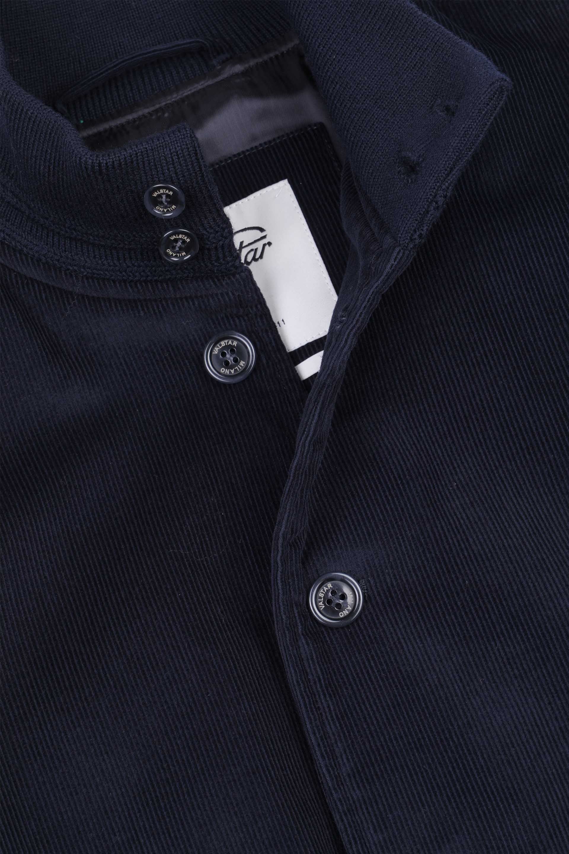 Padded Valstarino jacket in cotton corduroy. Blue - Navy