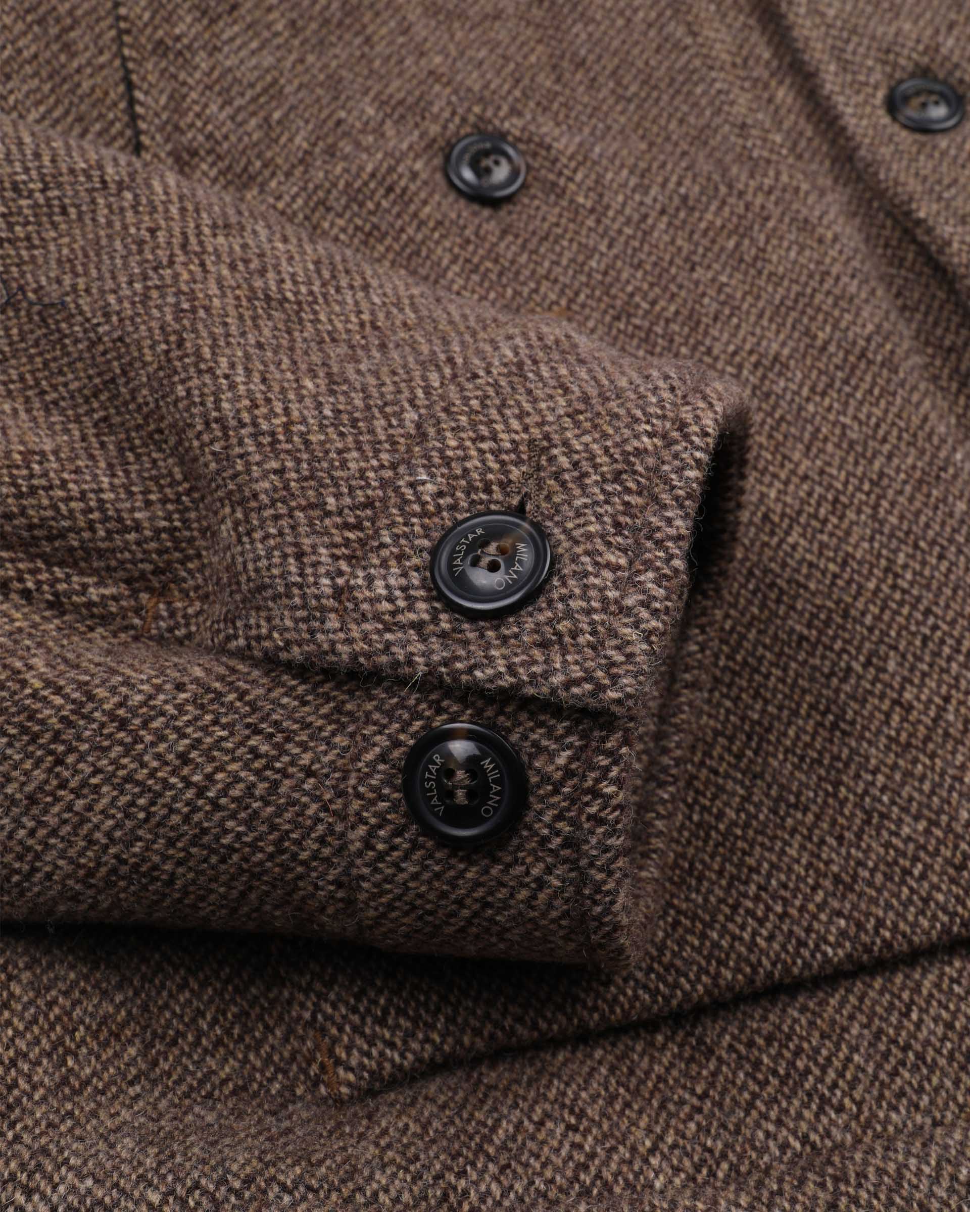 Work jacket Woody in pura lana vergine fantasia broken twill, imbottita. Marrone - Tabacco/Nocciola