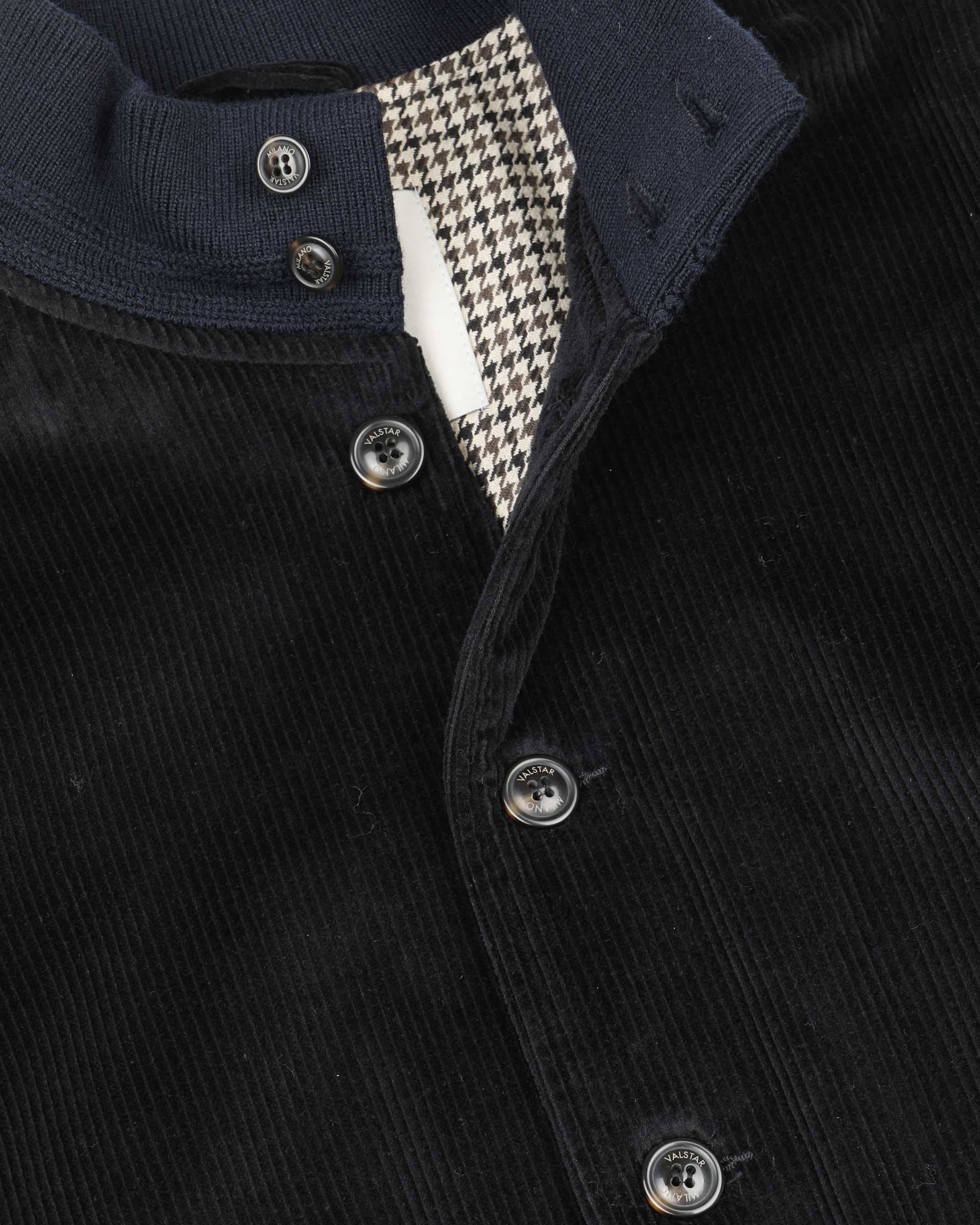 Giubbotto Valstarino in velluto a coste di cotone stretch, imbottito. Blu - Navy