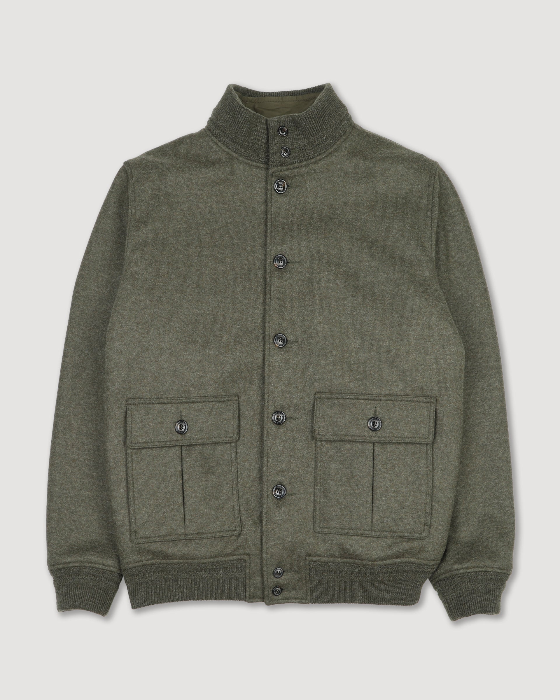 Valstarino jacket in wool blend jersey felt fabric with detachable qui