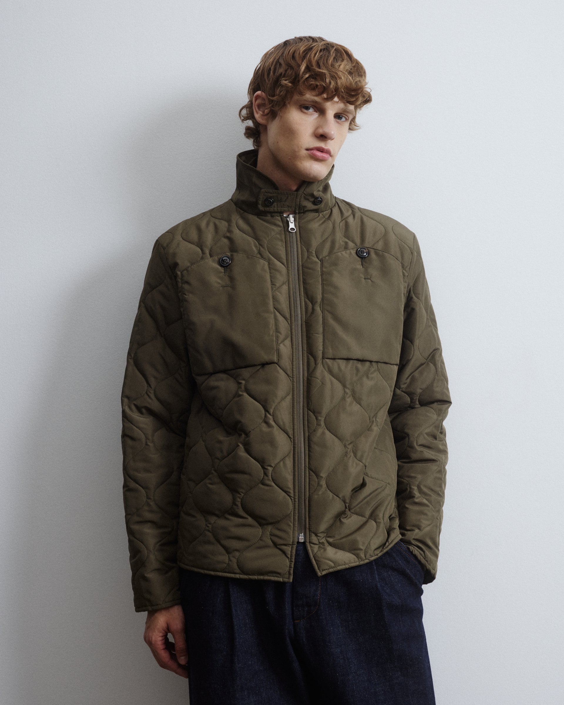 Valstar ネイビー やぎ皮ジャケット 未使用タグ付き Bradley padded work Jacket in virgin wool felt - Navy