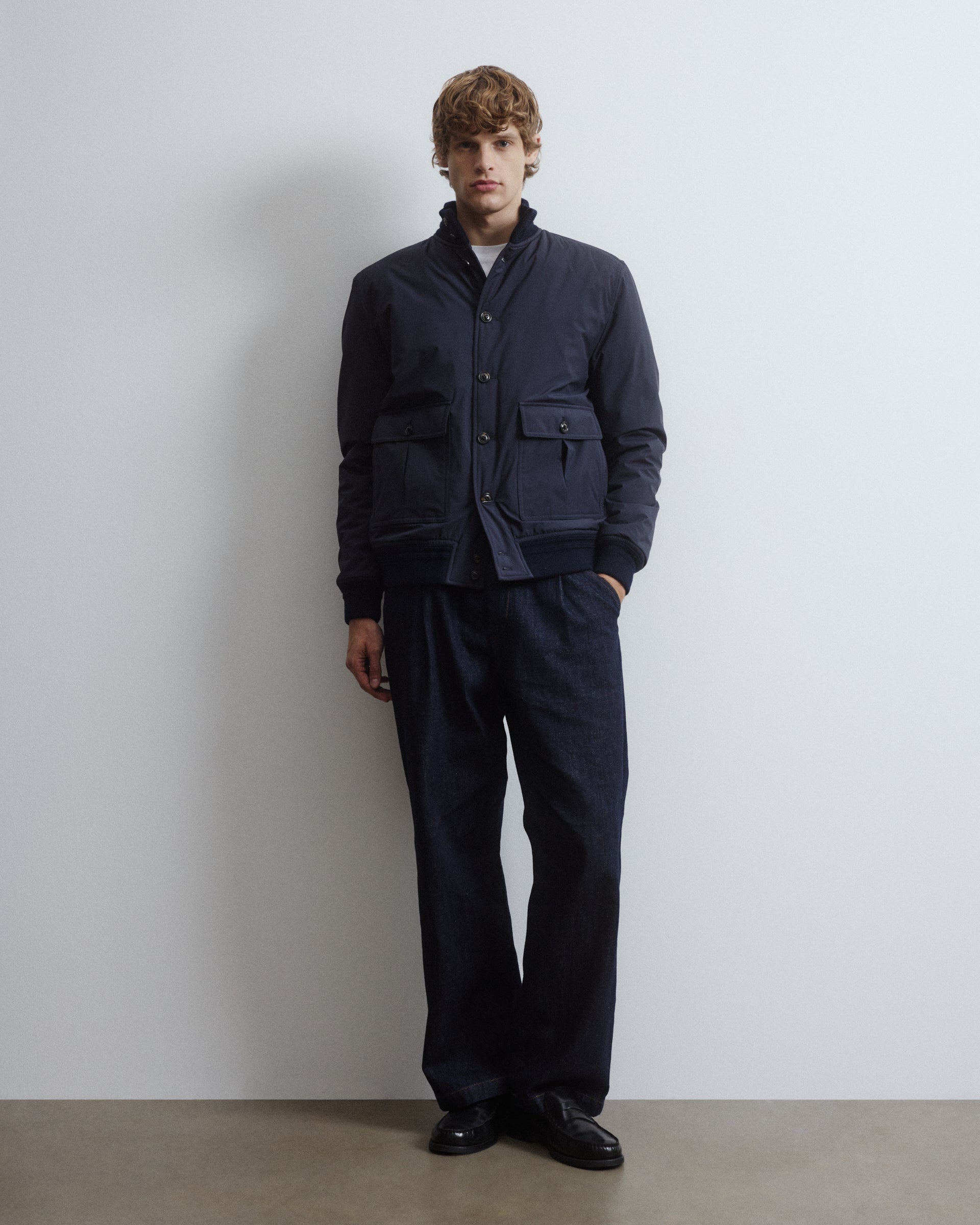 Giubbotto Valstarino in microfibra waterproof, imbottito. Blu - Navy