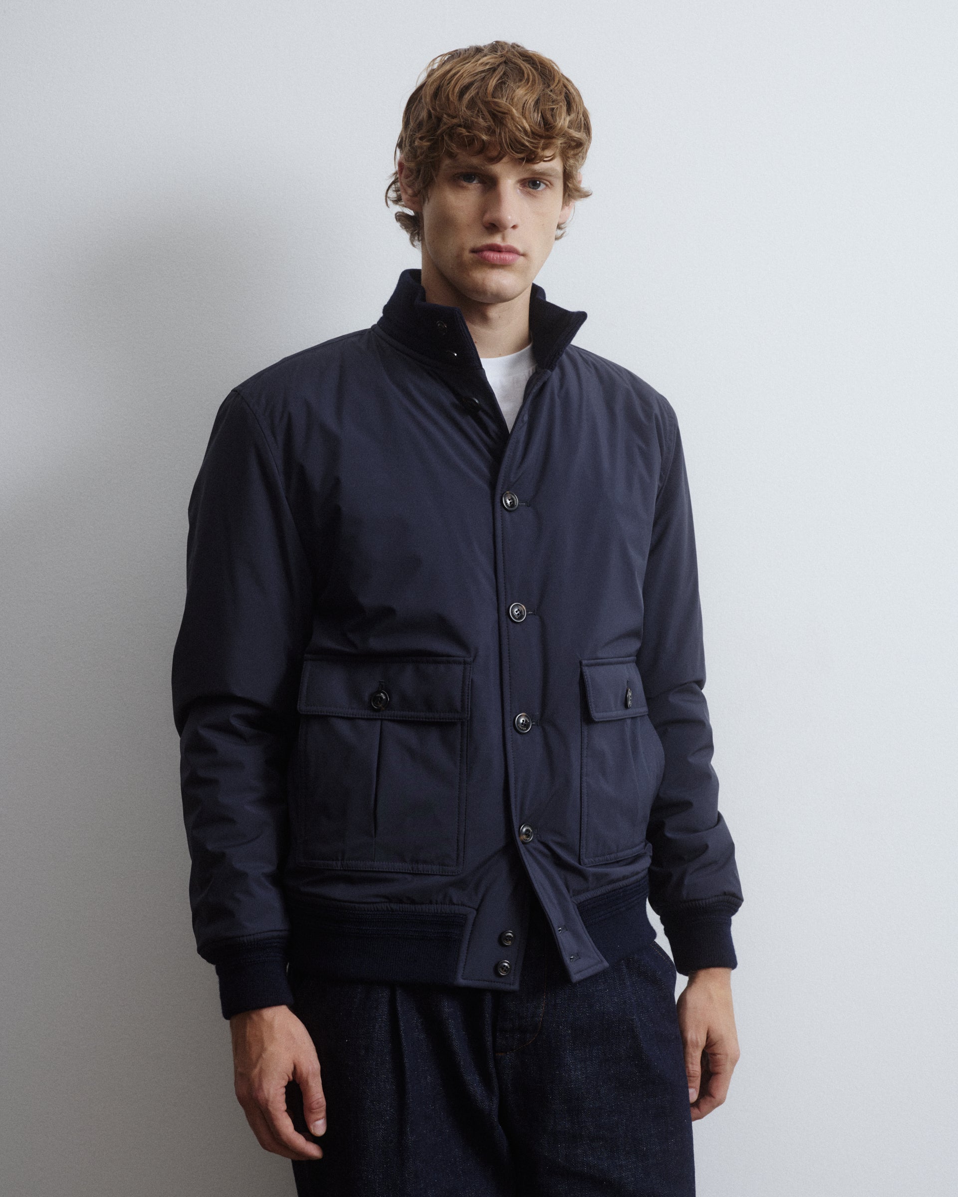 Giubbotto Valstarino in microfibra waterproof, imbottito. Blu - Navy