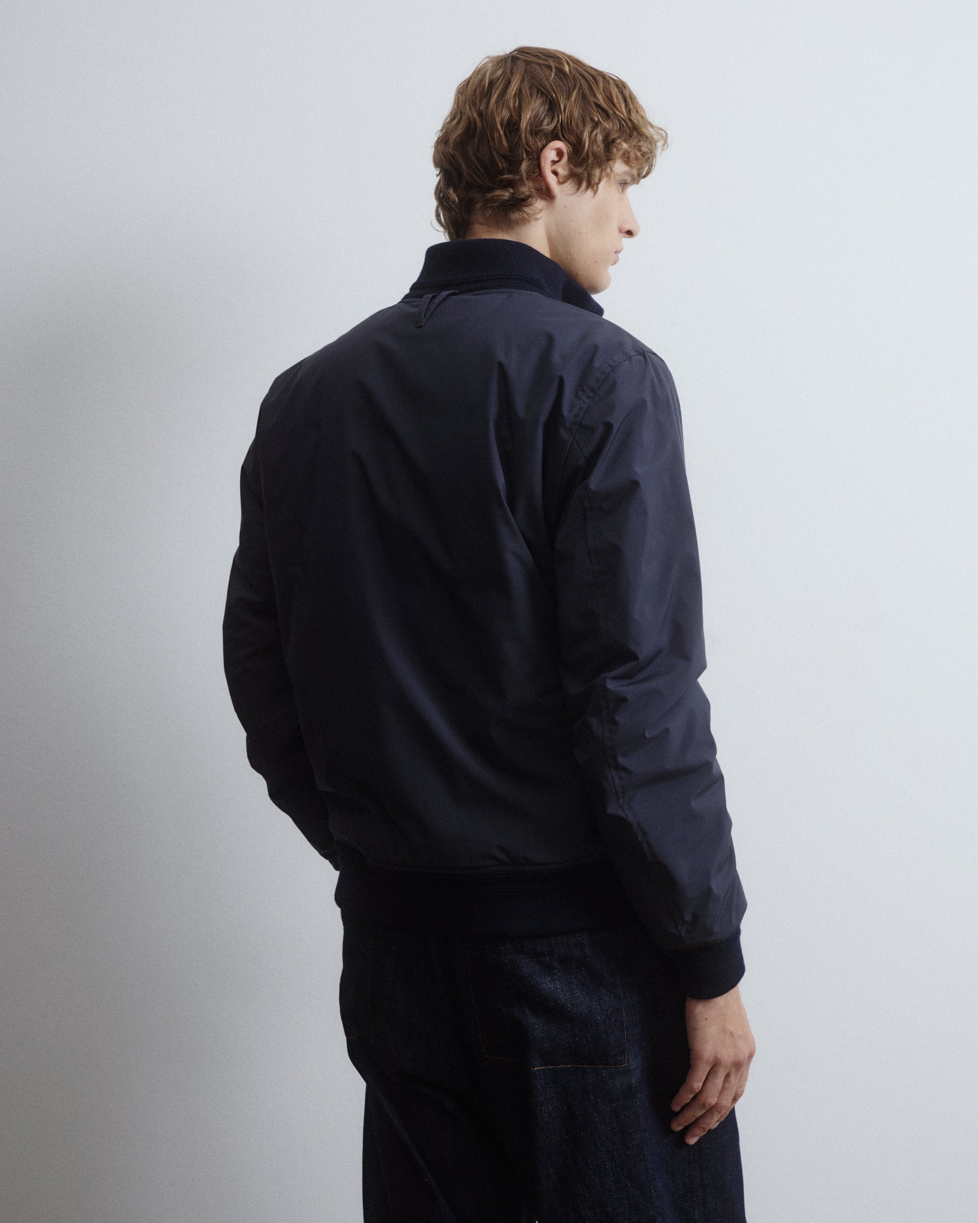 Giubbotto Valstarino in microfibra waterproof, imbottito. Blu - Navy
