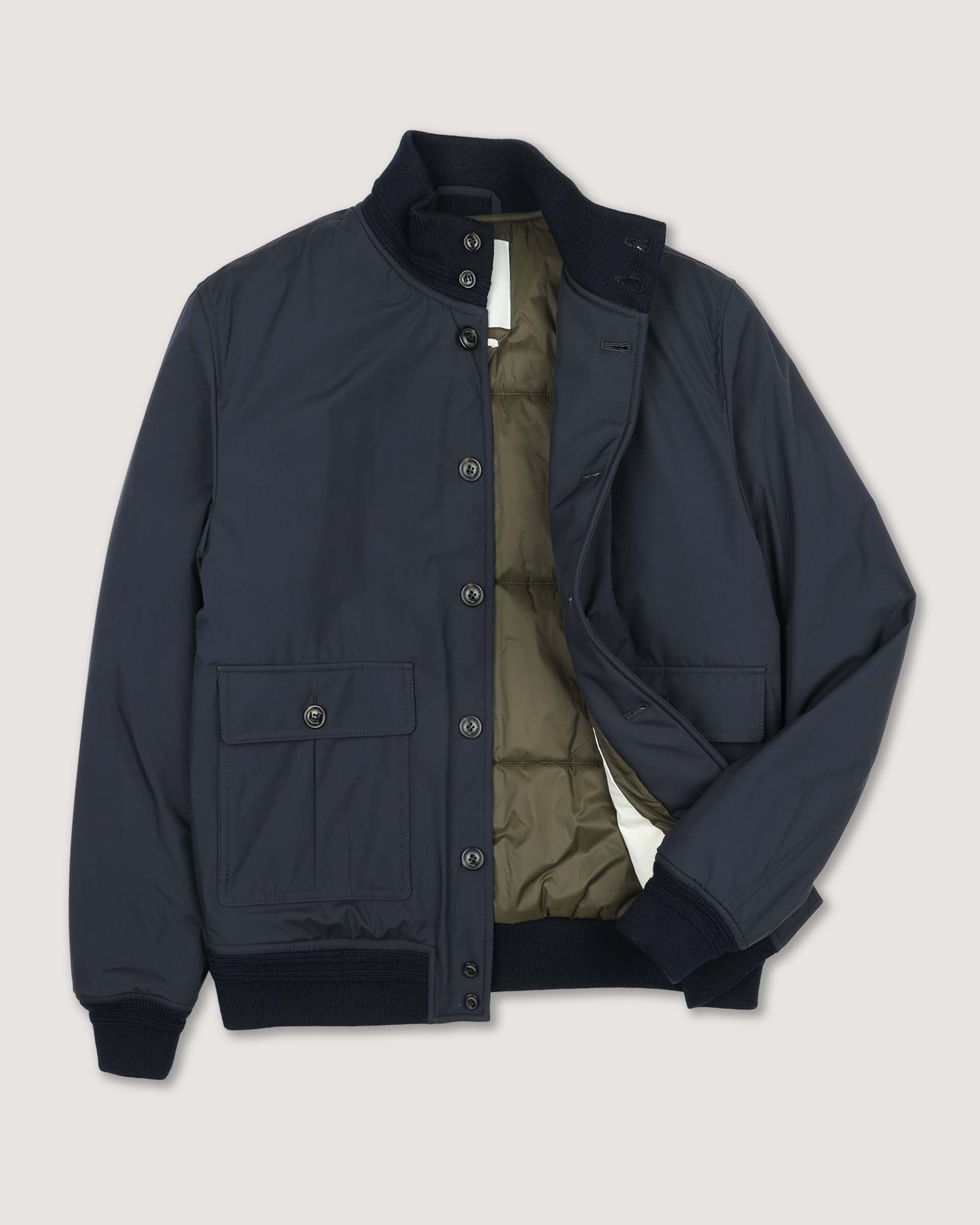 Giubbotto Valstarino in microfibra waterproof, imbottito. Blu - Navy