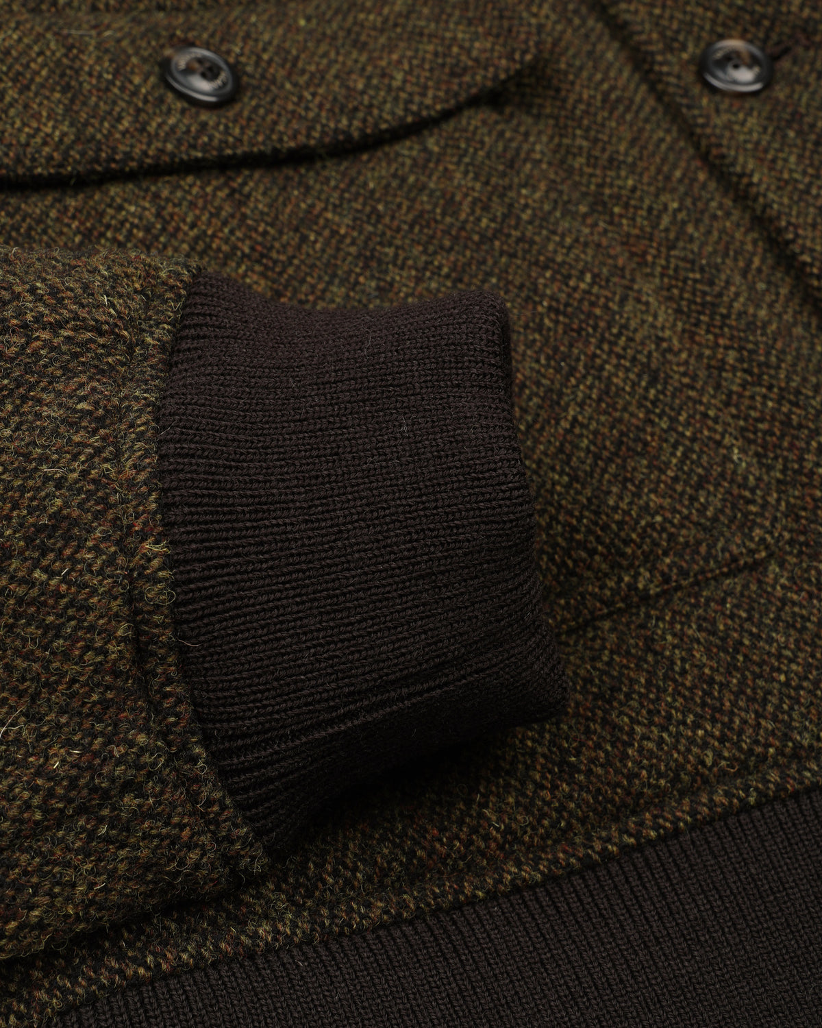 Giubbotto Valstarino in pura lana vergine fantasia broken twill, imbottito. Marrone - Militare/Tabacco