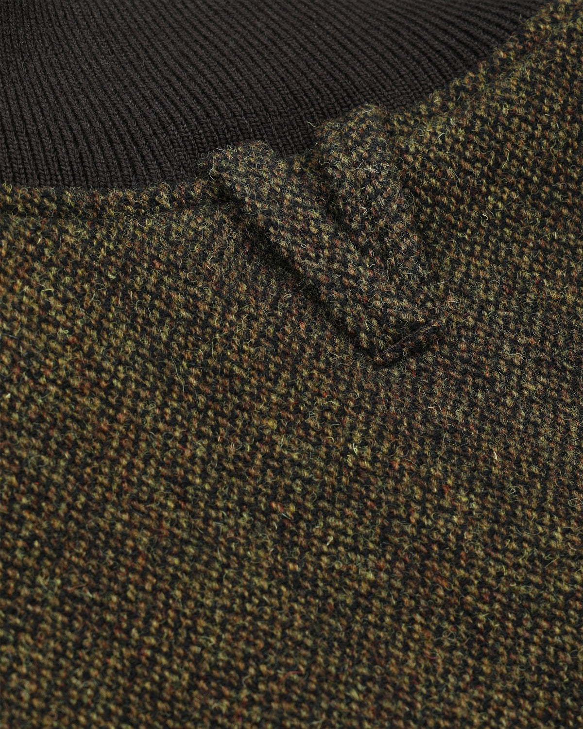 Giubbotto Valstarino in pura lana vergine fantasia broken twill, imbottito. Marrone - Militare/Tabacco