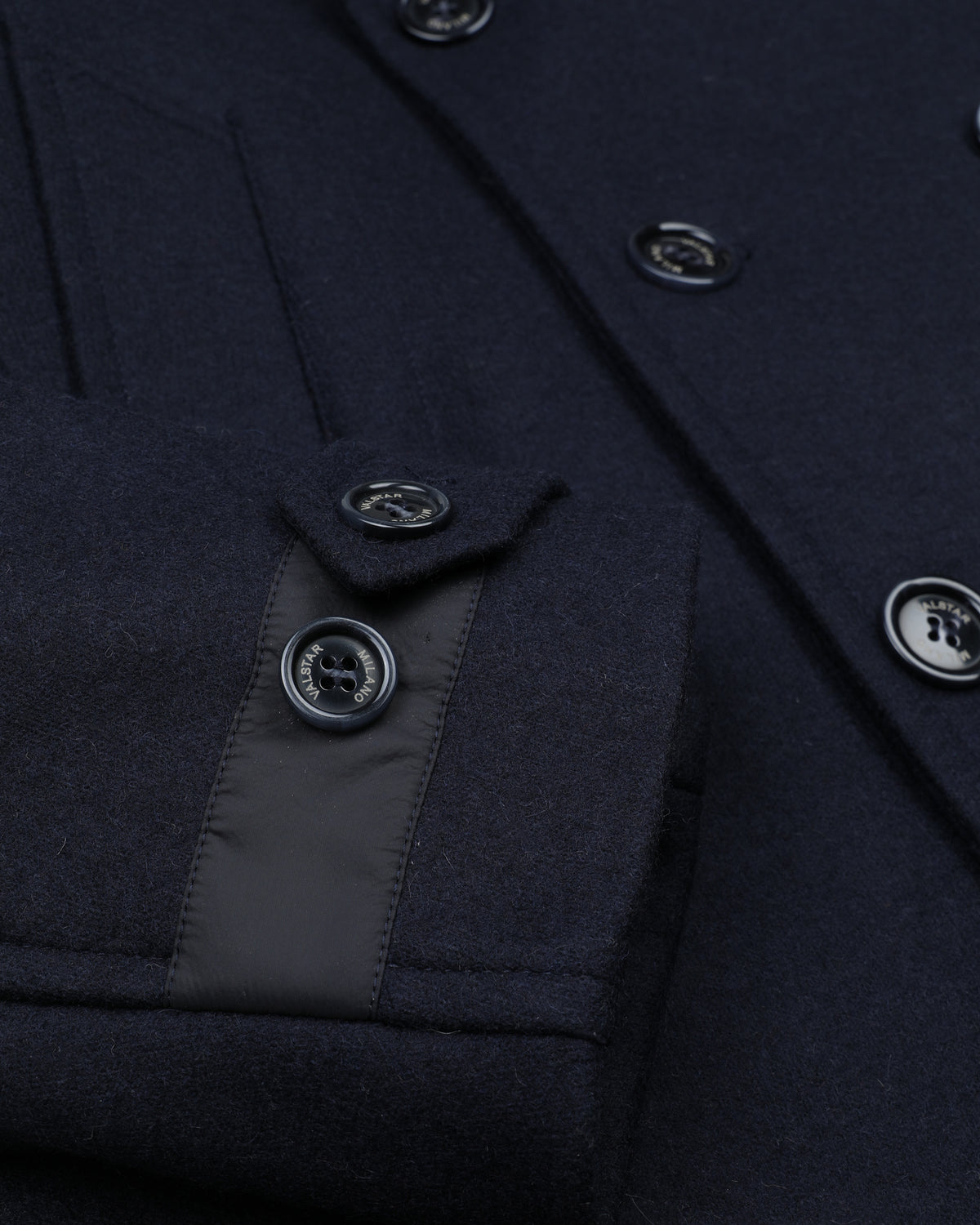 Peacoat Ben in panno di misto lana con fodera trapuntata. Blu - Navy/Military green