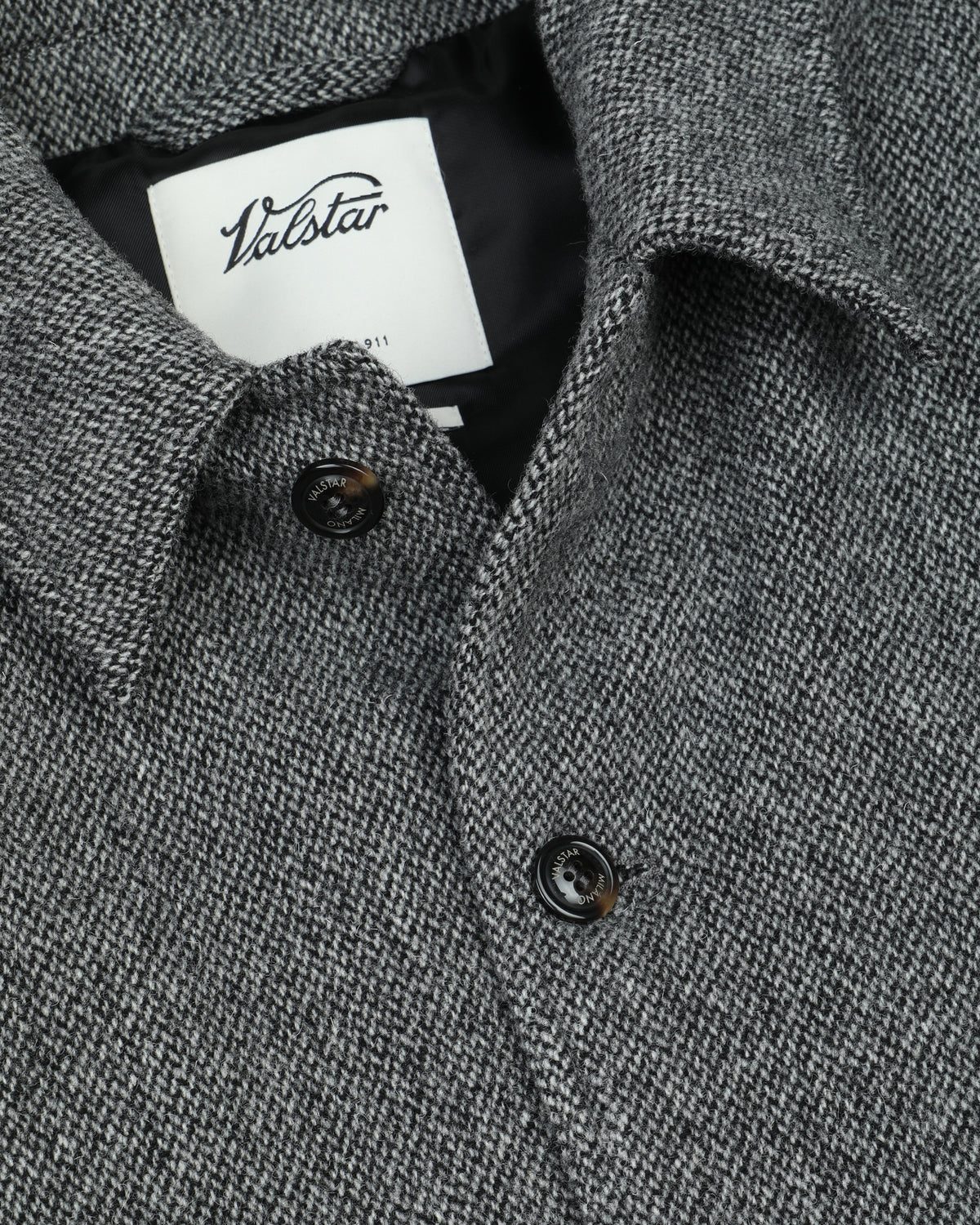 Bomber Colin in pura lana vergine fantasia broken twill, imbottito. Grigio - Nero/Grigio