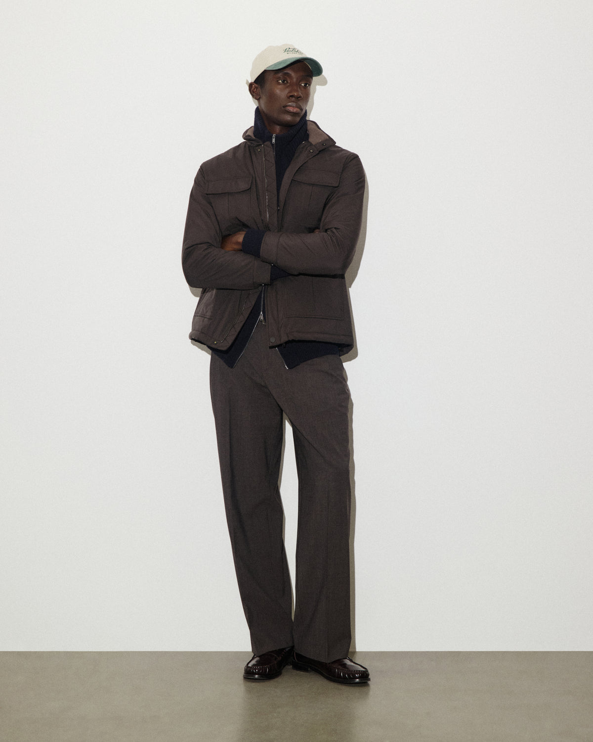 Field jacket Brera in microfibra accoppiata a 3 strati water-proof, imbottita. Marrone - Ebano