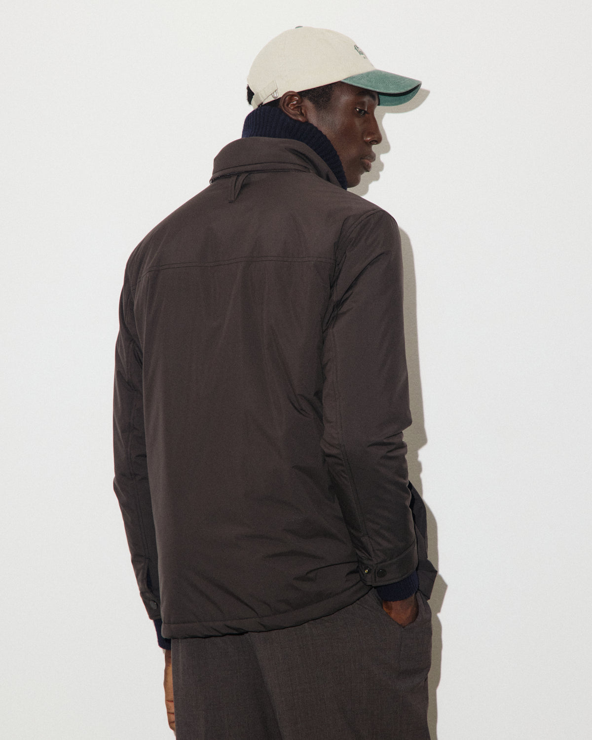 Field jacket Brera in microfibra accoppiata a 3 strati water-proof, imbottita. Marrone - Ebano