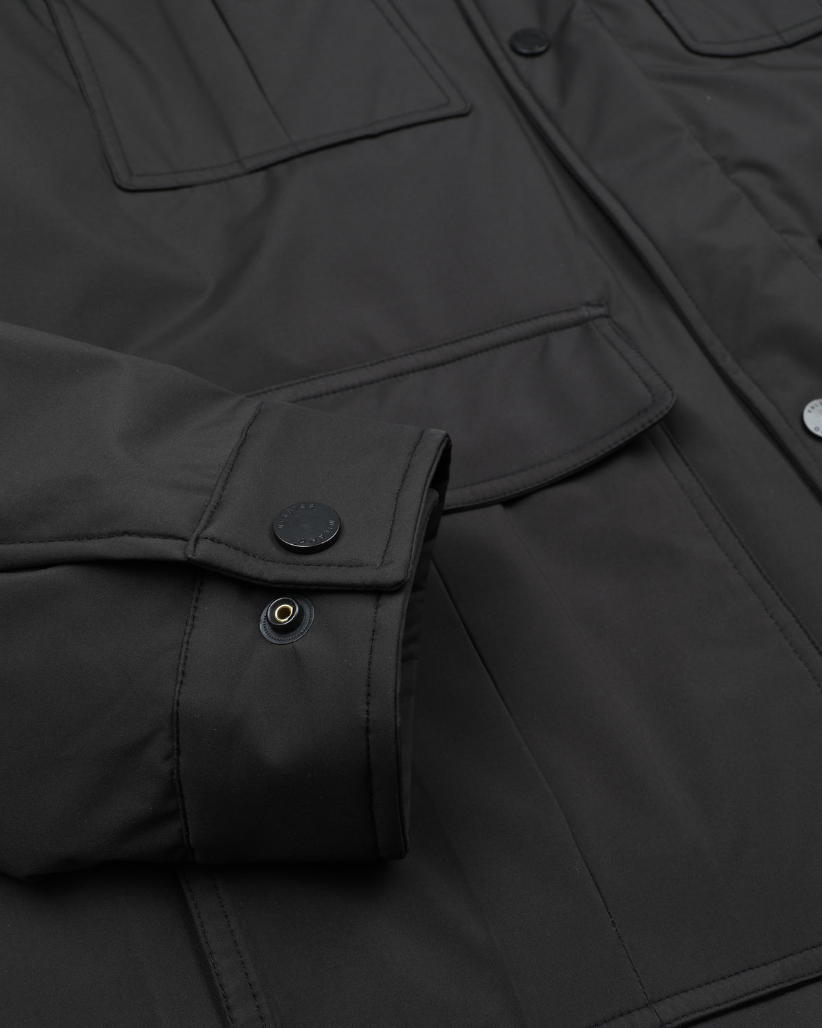 Field jacket Brera in microfibra accoppiata a 3 strati water-proof, imbottita. Marrone - Ebano