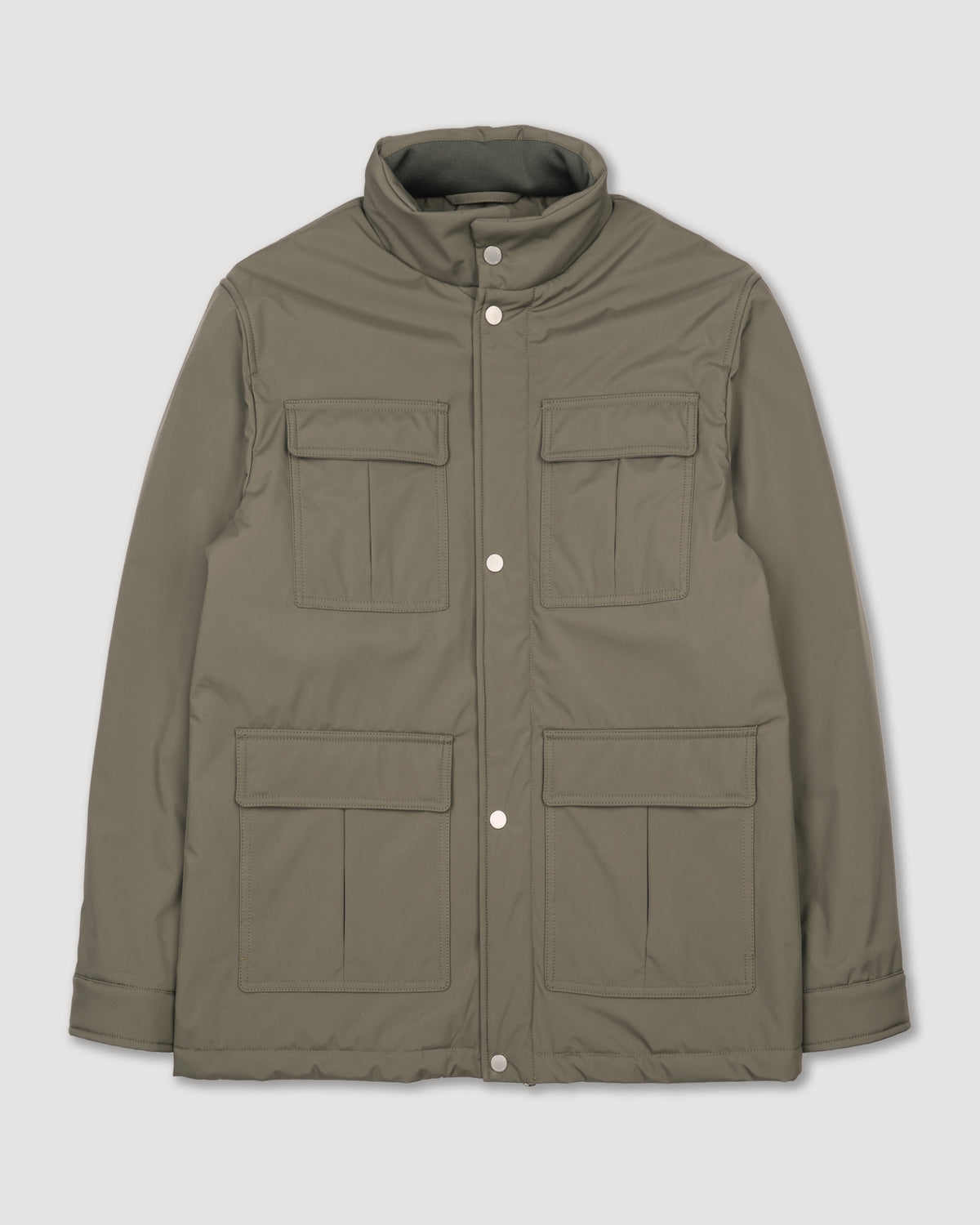 Field jacket Brera in microfibra accoppiata a 3 strati water-proof, imbottita. Verde - Cappero