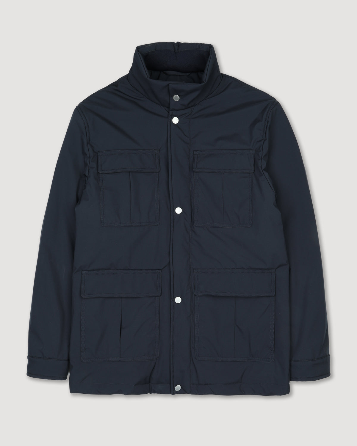 Field jacket Brera in microfibra accoppiata a 3 strati water-proof, imbottita. Blu - Navy