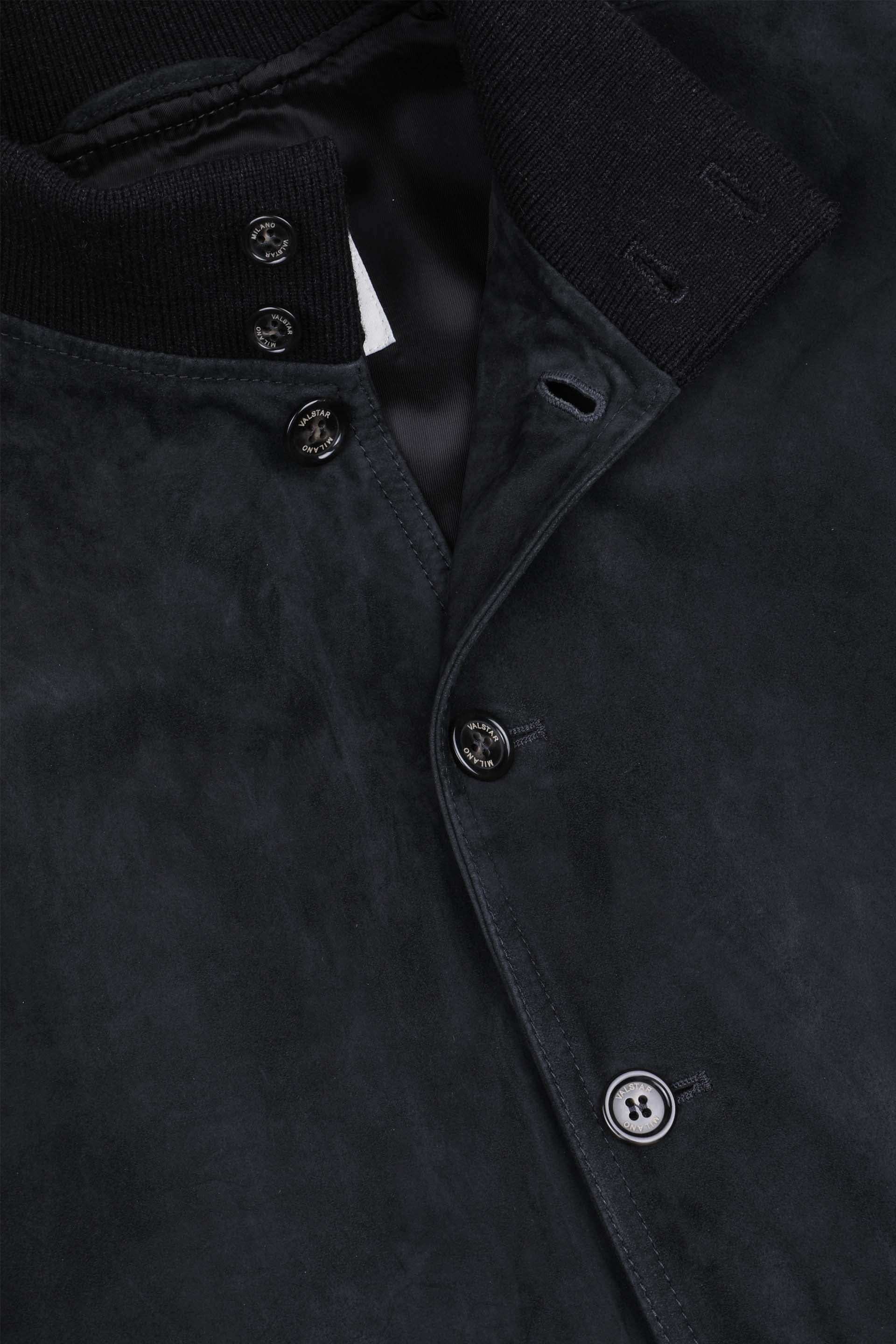 Giubbotto Valstarino in suede, foderato. - Nero scarico