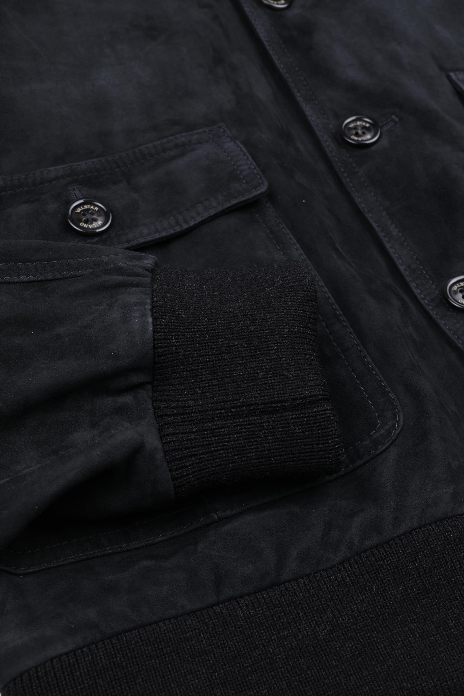 Giubbotto Valstarino in suede, foderato. - Nero scarico