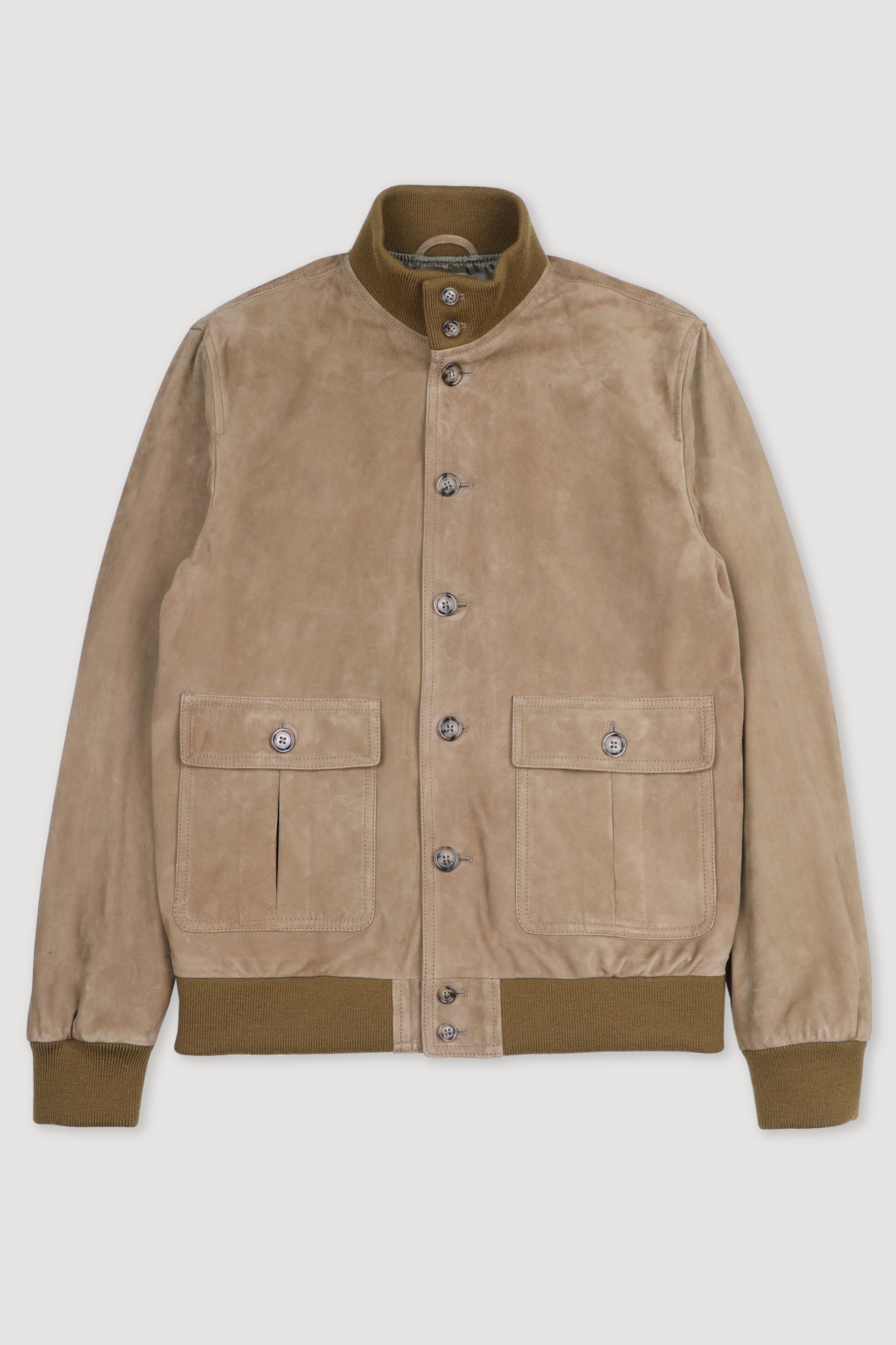 Giubbotto Valstarino in suede, foderato. Beige - Senape