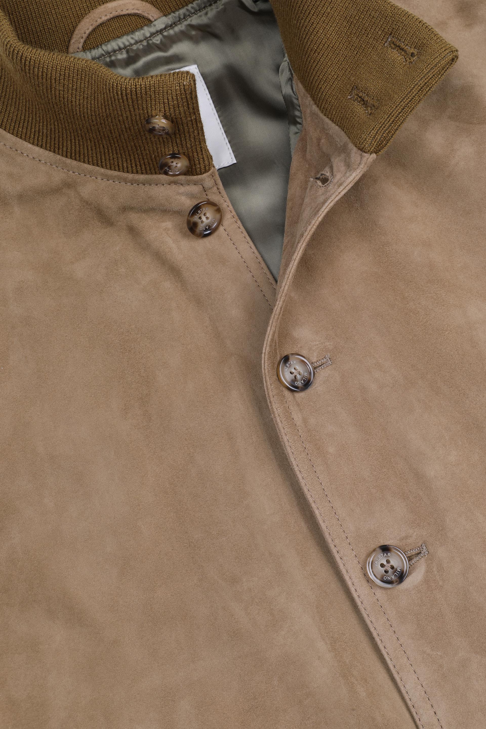 Giubbotto Valstarino in suede, foderato. Beige - Senape