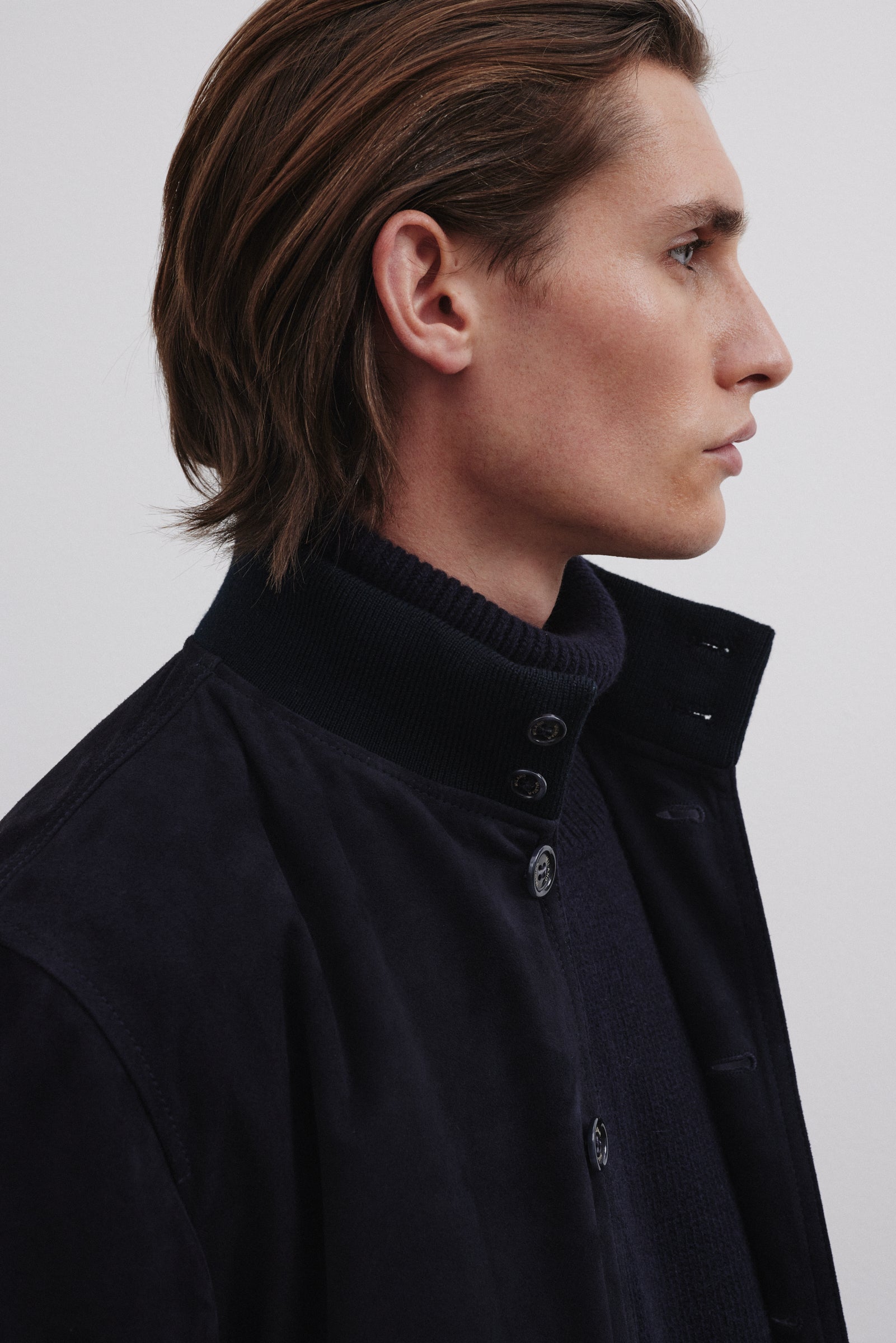 Giubbotto Valstarino in suede, foderato. - Dark blue