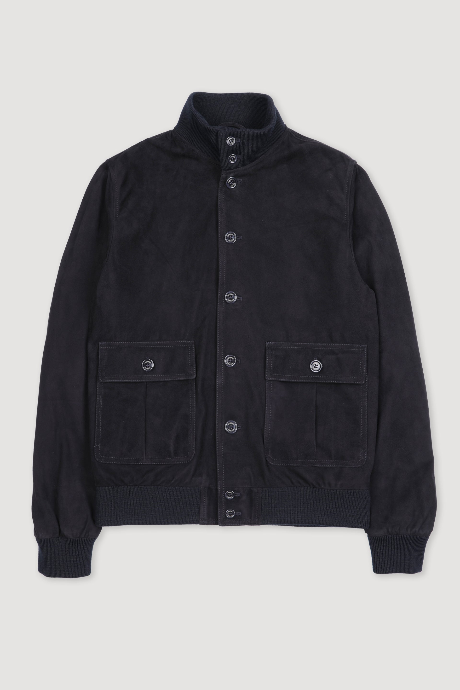 Giubbotto Valstarino in suede, foderato. - Dark blue