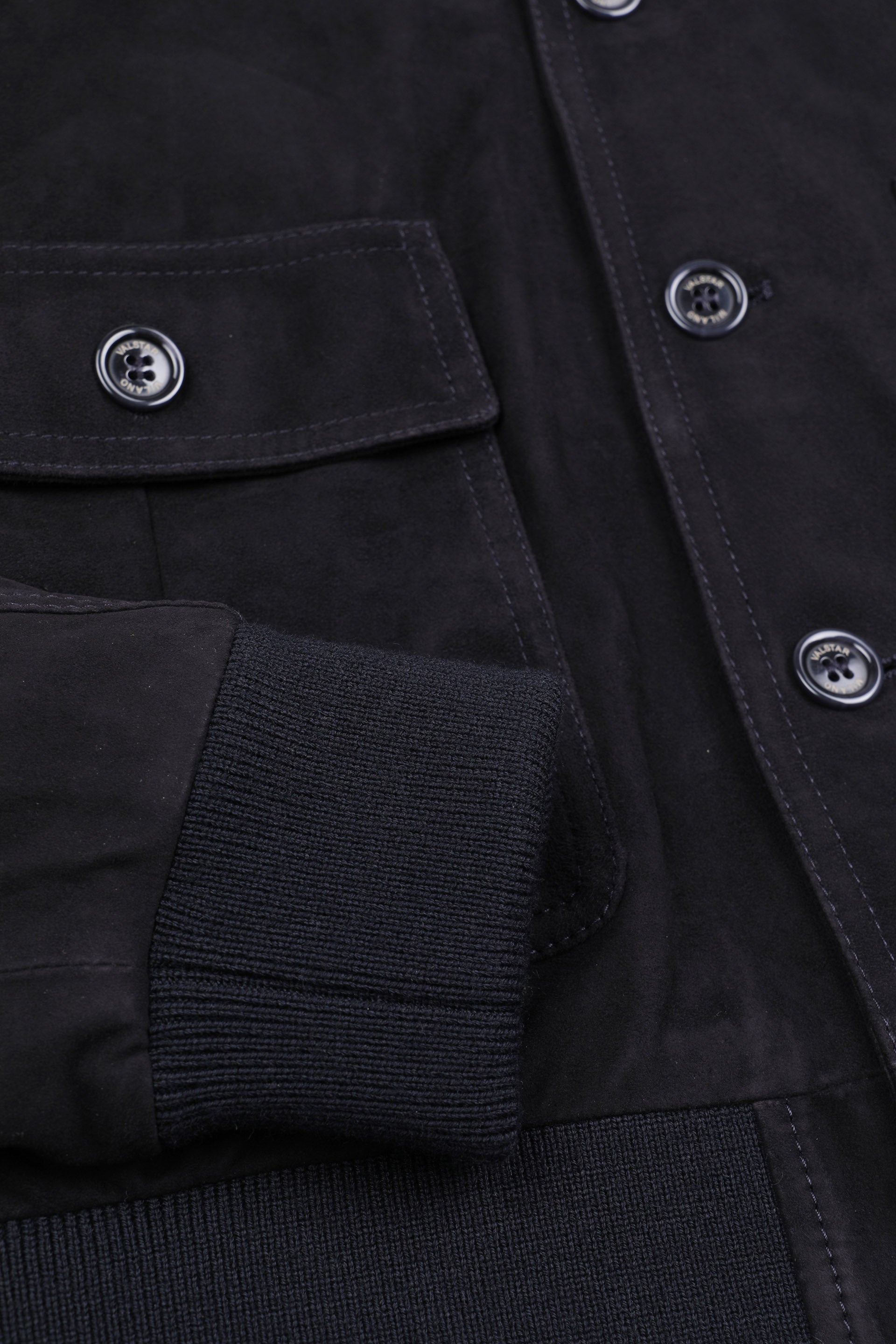 Giubbotto Valstarino in suede, foderato. - Dark blue