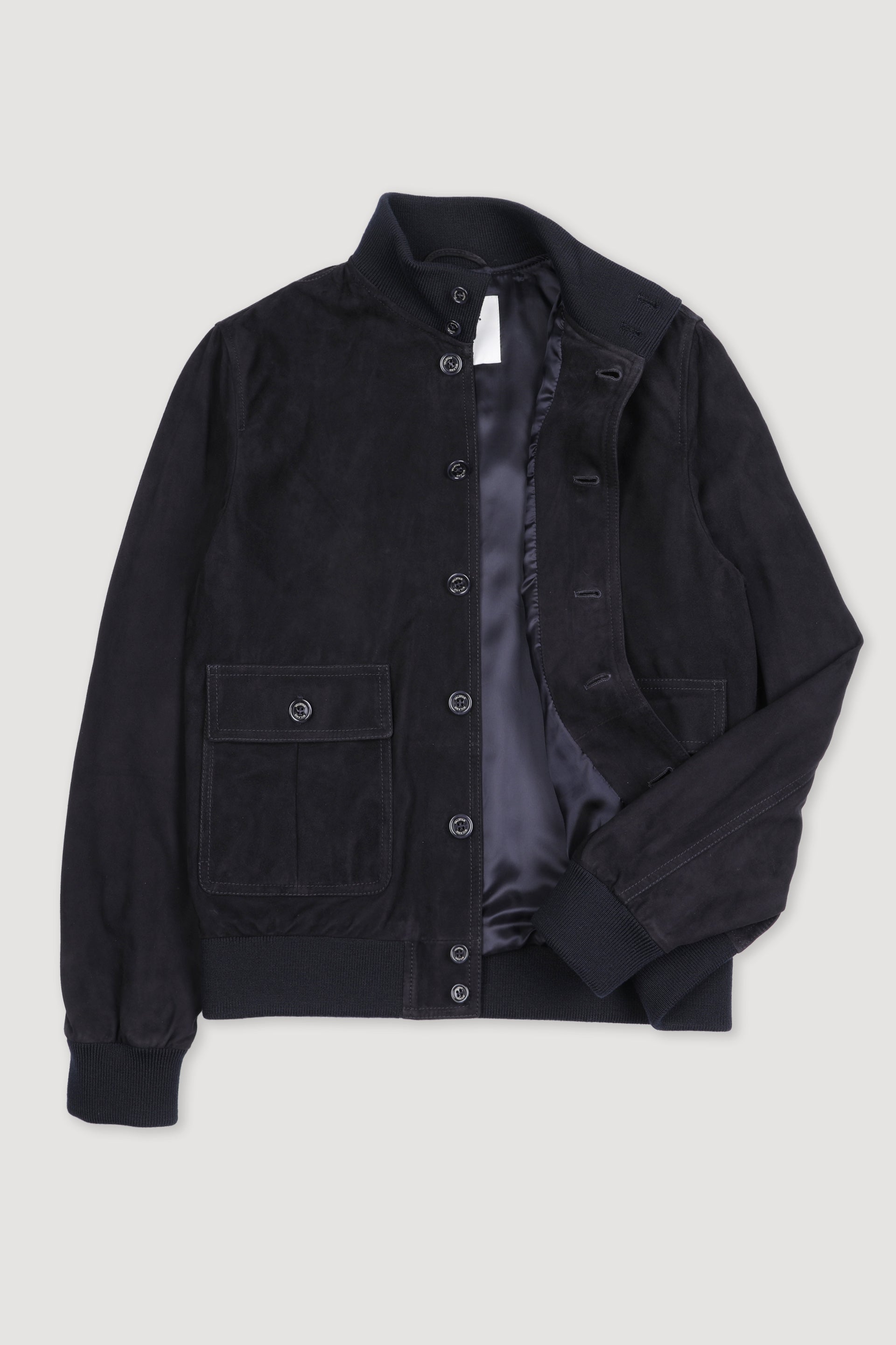 Giubbotto Valstarino in suede, foderato. - Dark blue