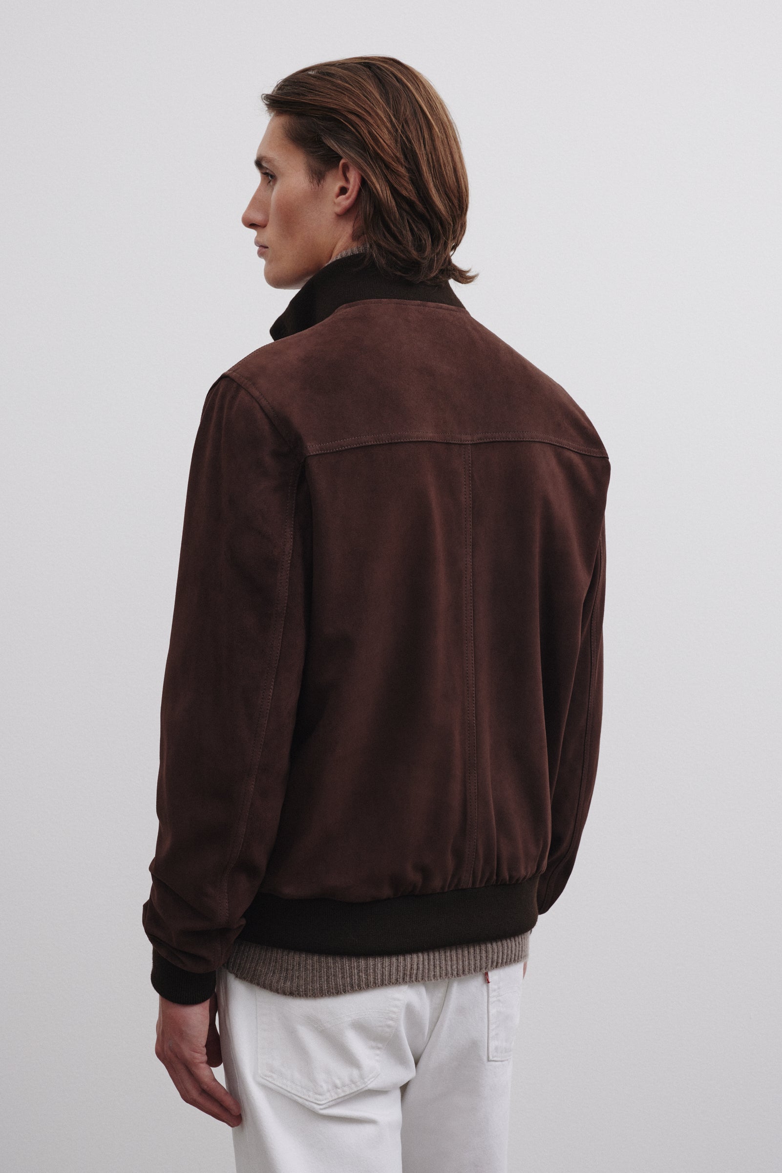 Giubbotto Valstarino in suede, foderato. - Chocolate