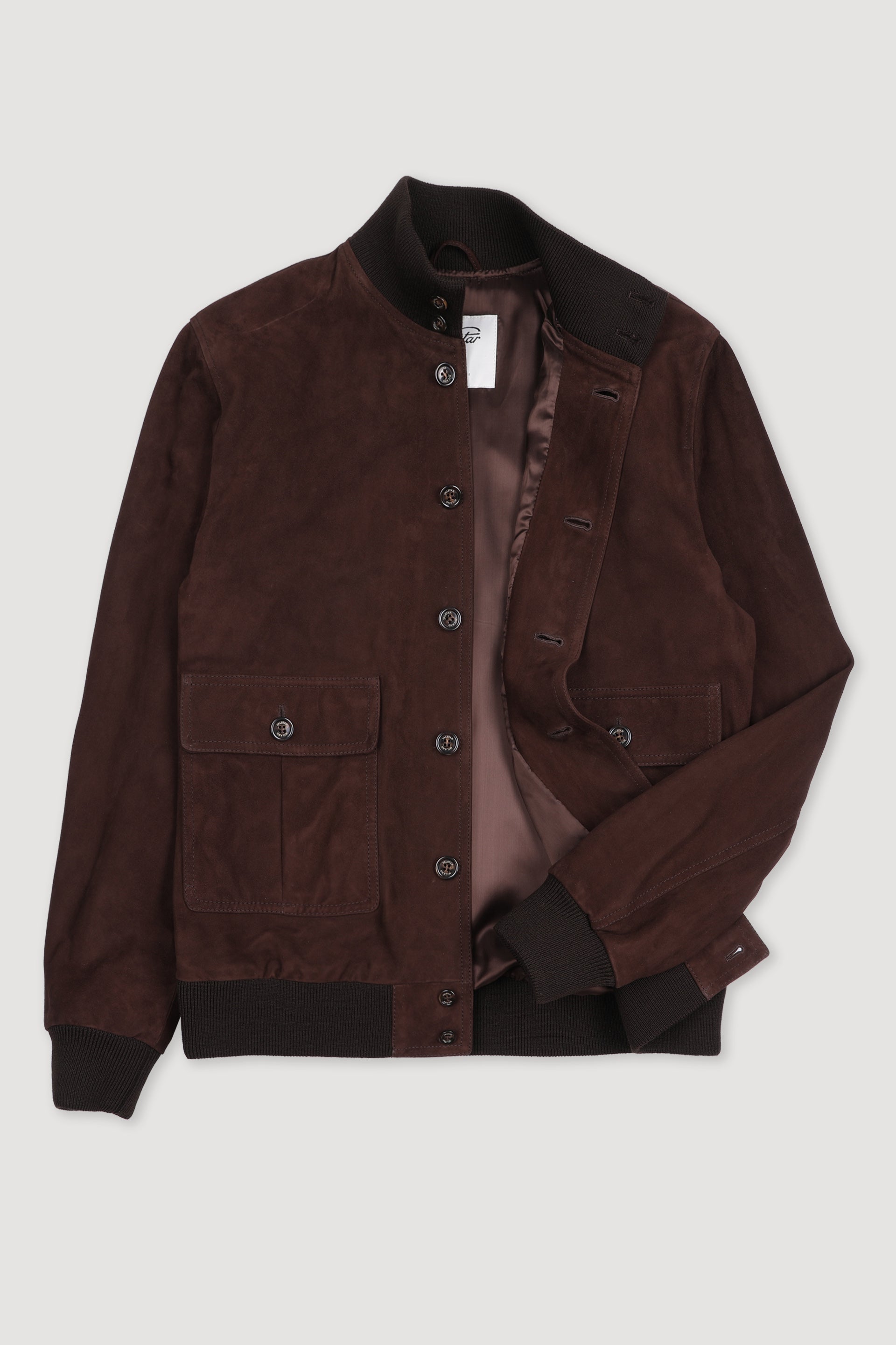 Giubbotto Valstarino in suede, foderato. - Chocolate