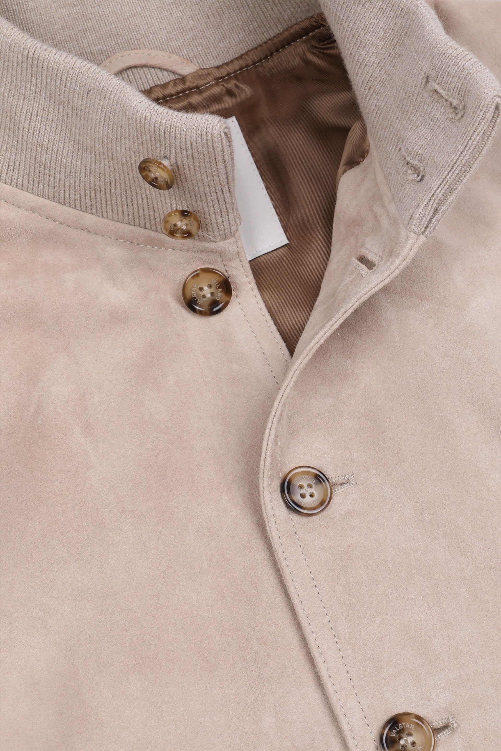 Giubbotto Valstarino in suede, foderato. Beige - Powder