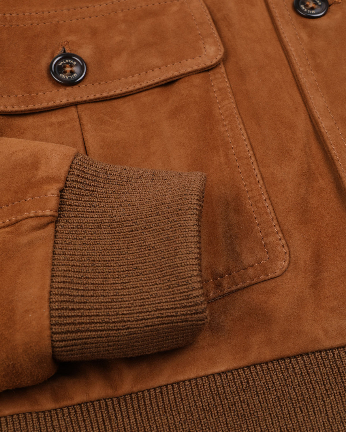 Giubbotto Valstarino in suede con loop su collo dietro, foderato. Marrone - Sandal