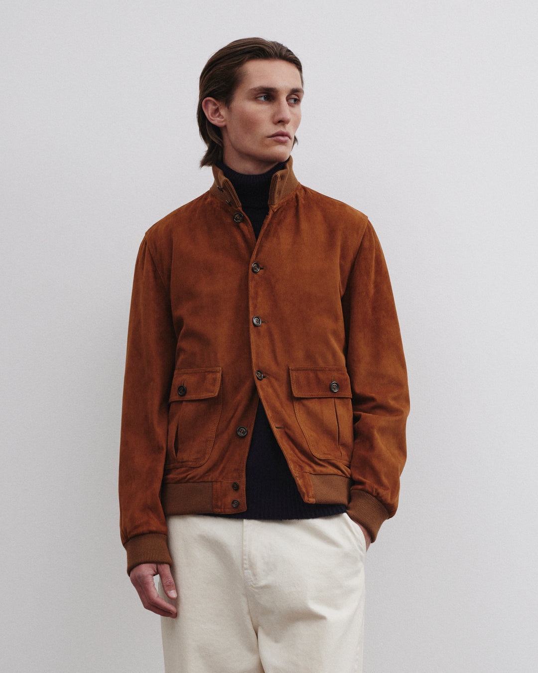 Giubbotto Valstarino in suede, foderato. Marrone - Sandal