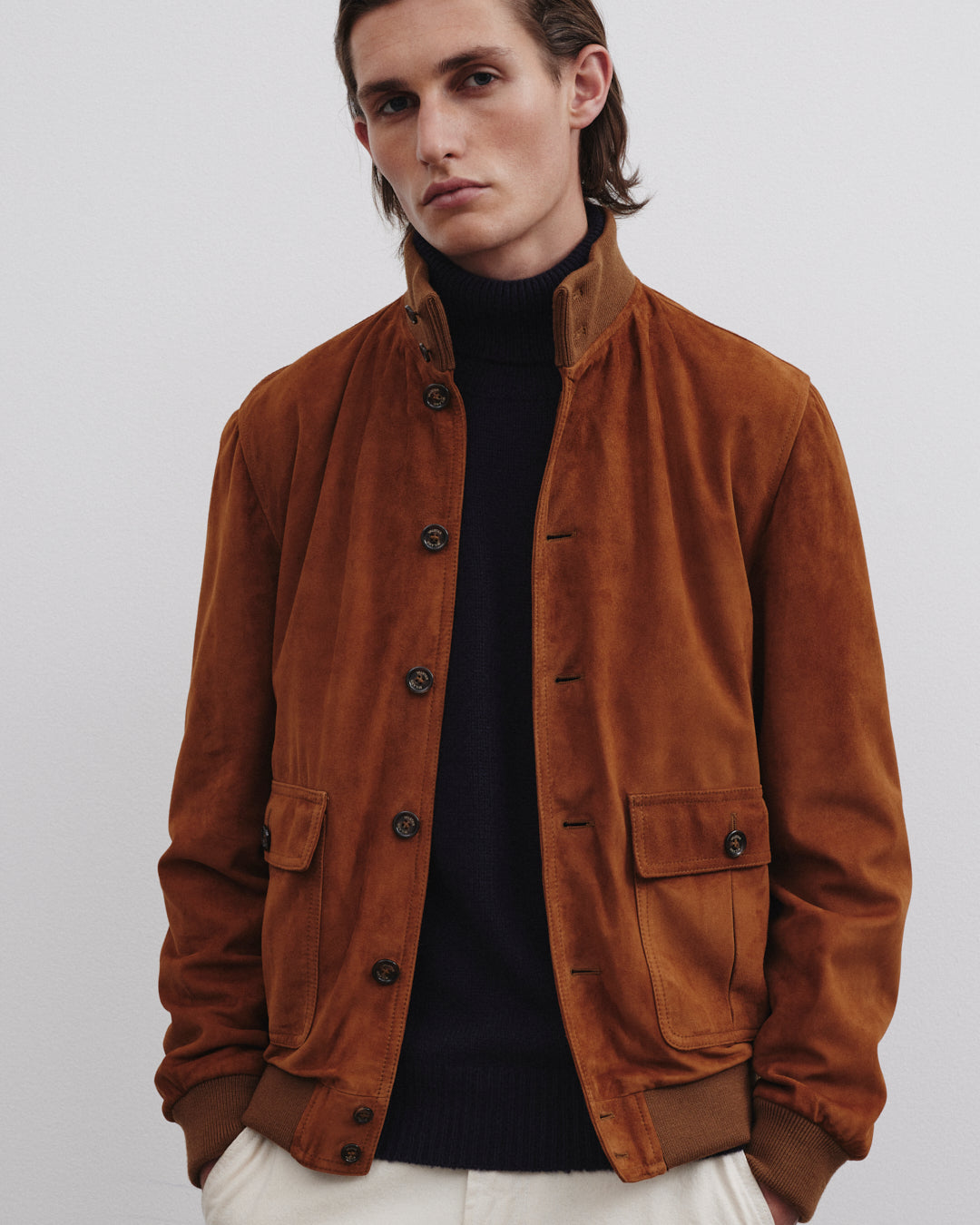 Giubbotto Valstarino in suede, foderato. Marrone - Sandal